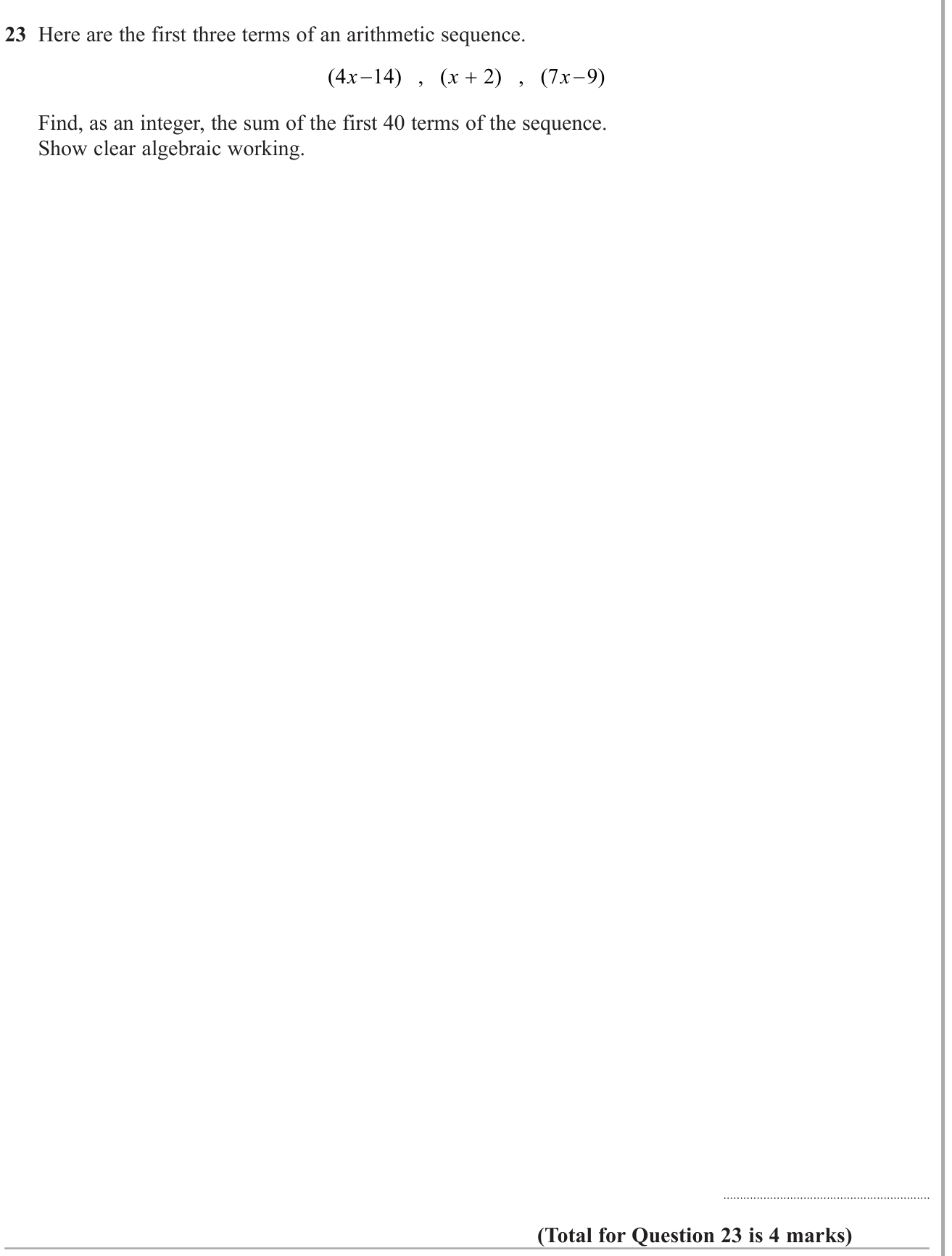 Sequences question 7