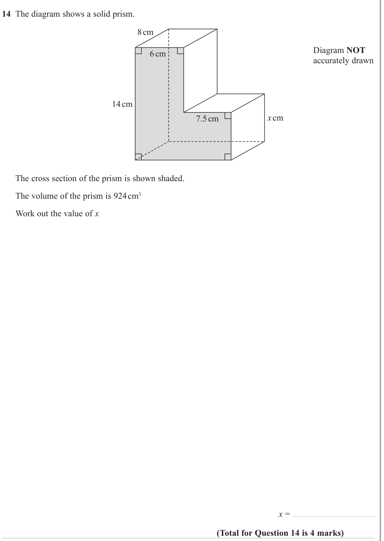 Volume and Surface Area question 9