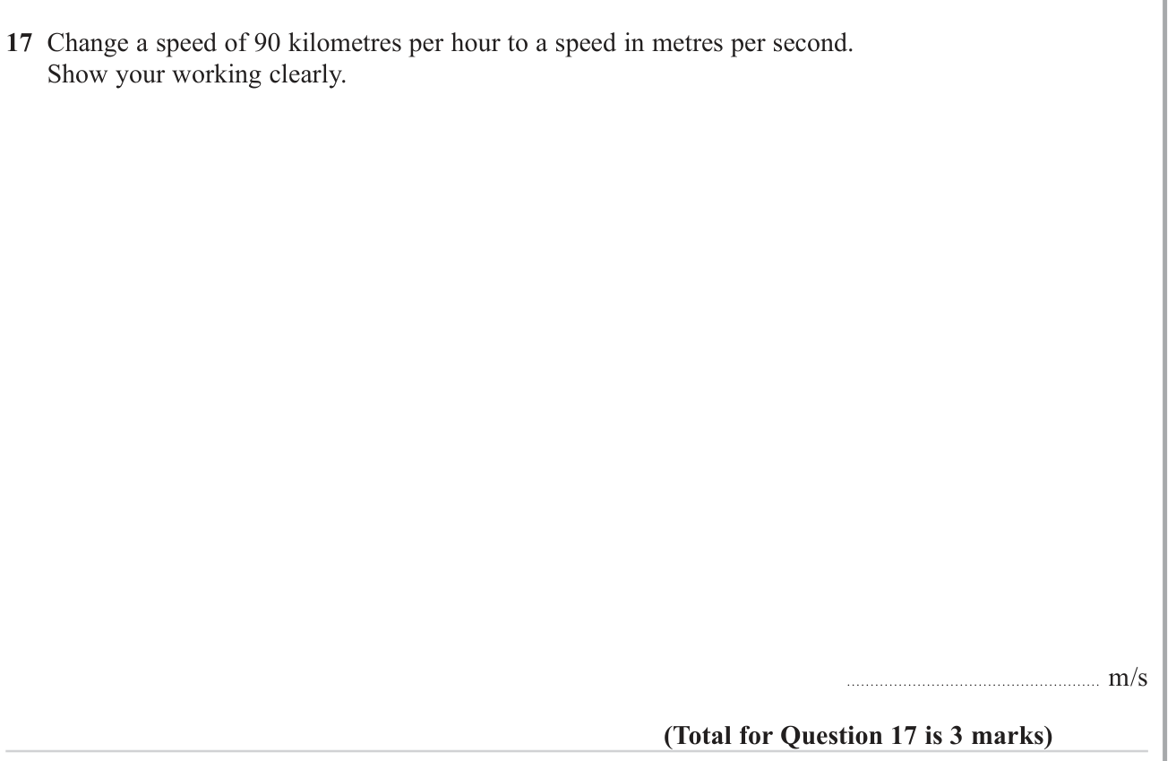 Speed, distance, time problems question 5