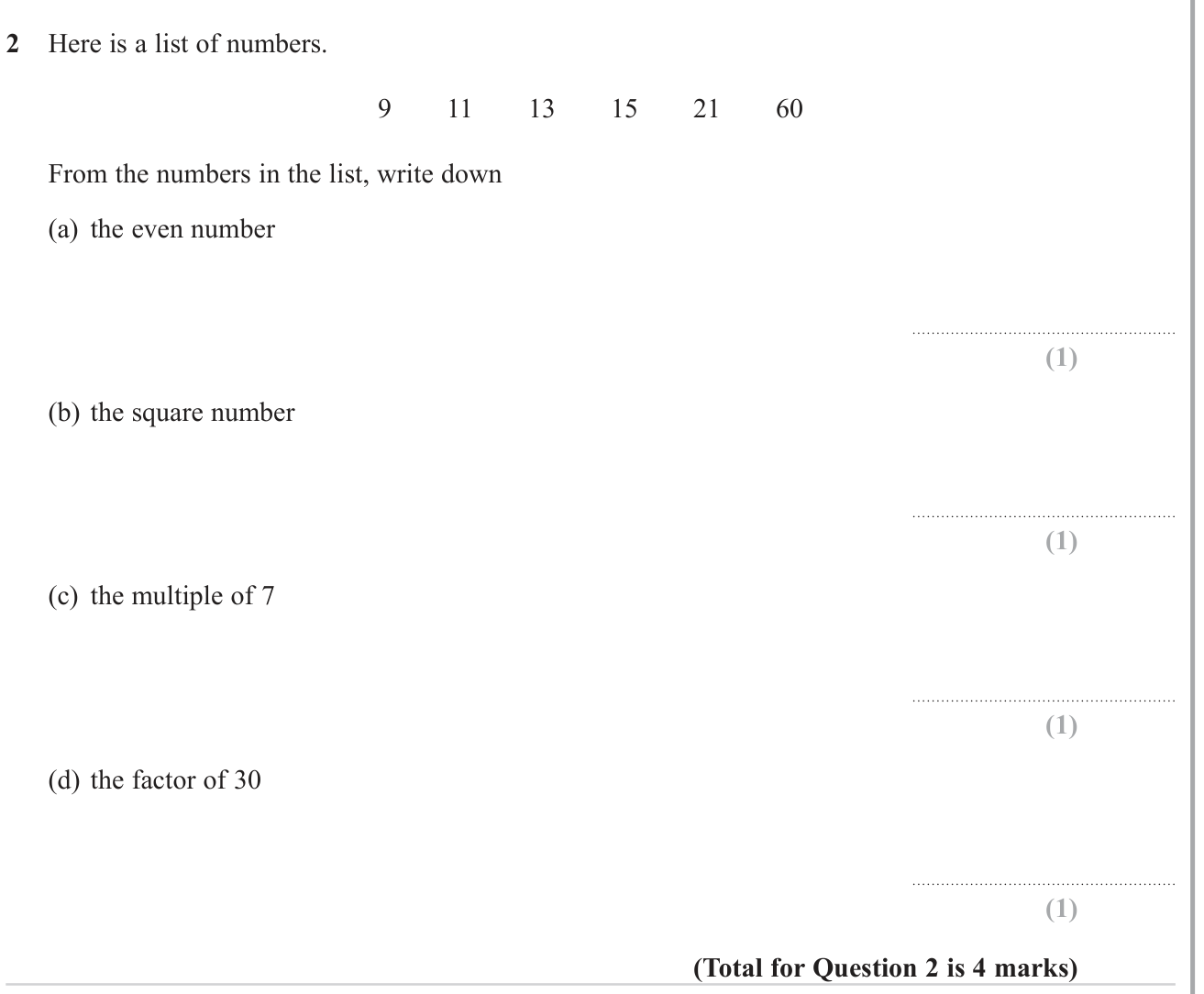 Types of numbers question 10