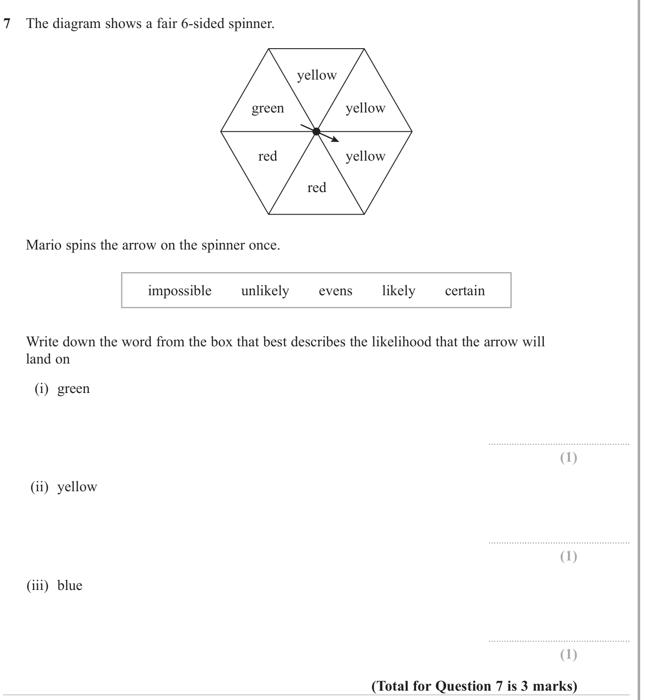 Single events question 9