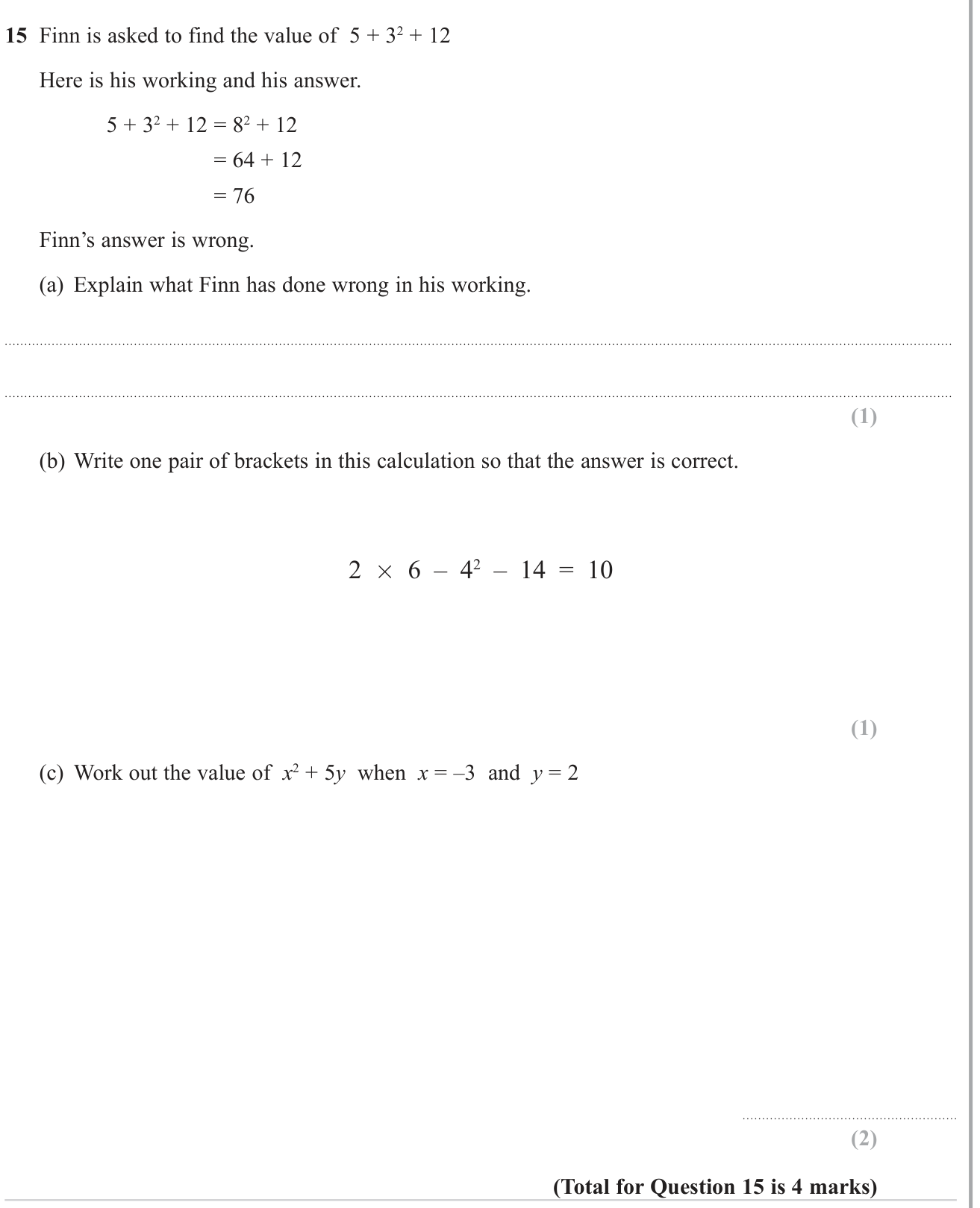 Rearranging formulae and substitution question 11