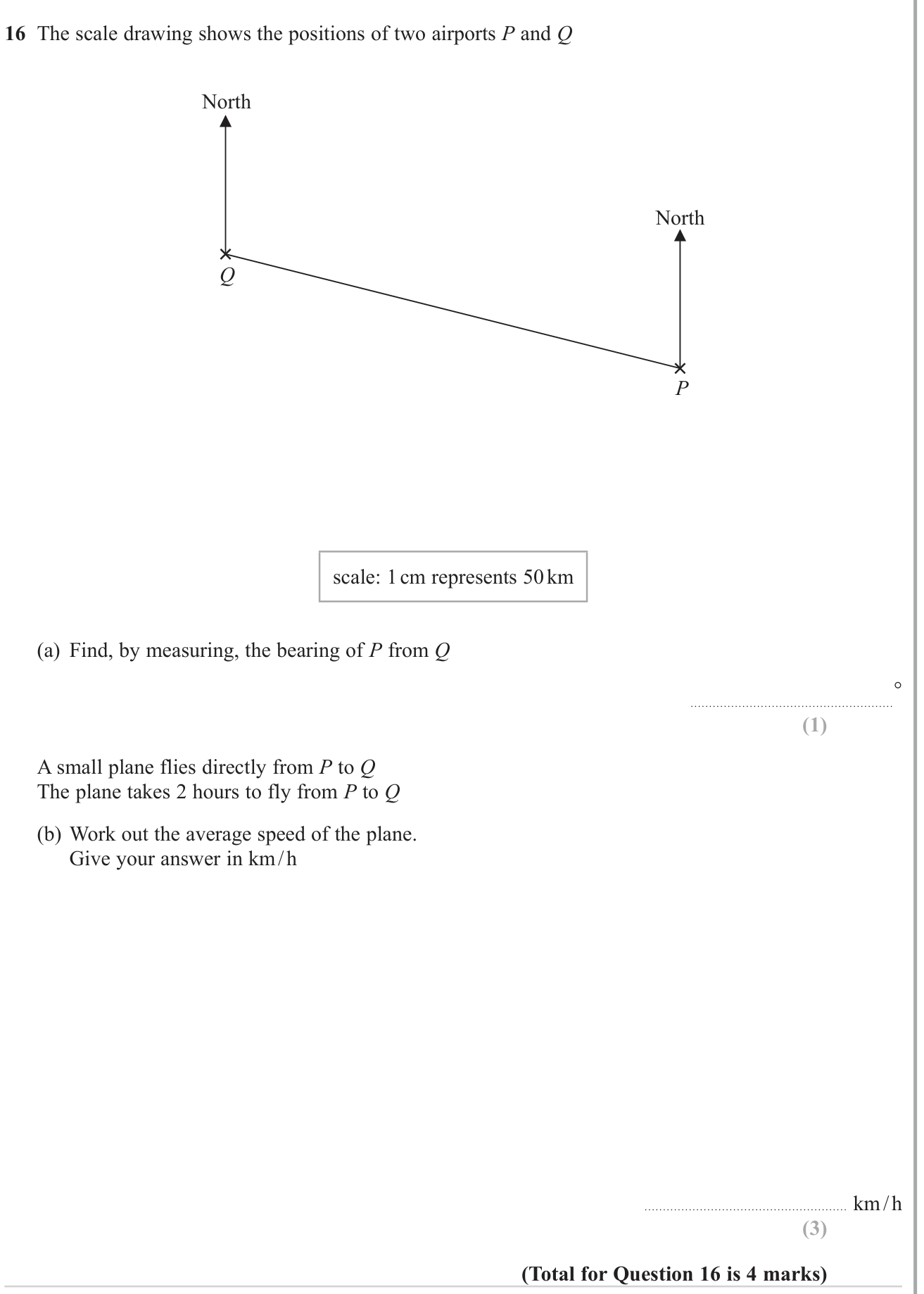 Three-figure bearings question 3