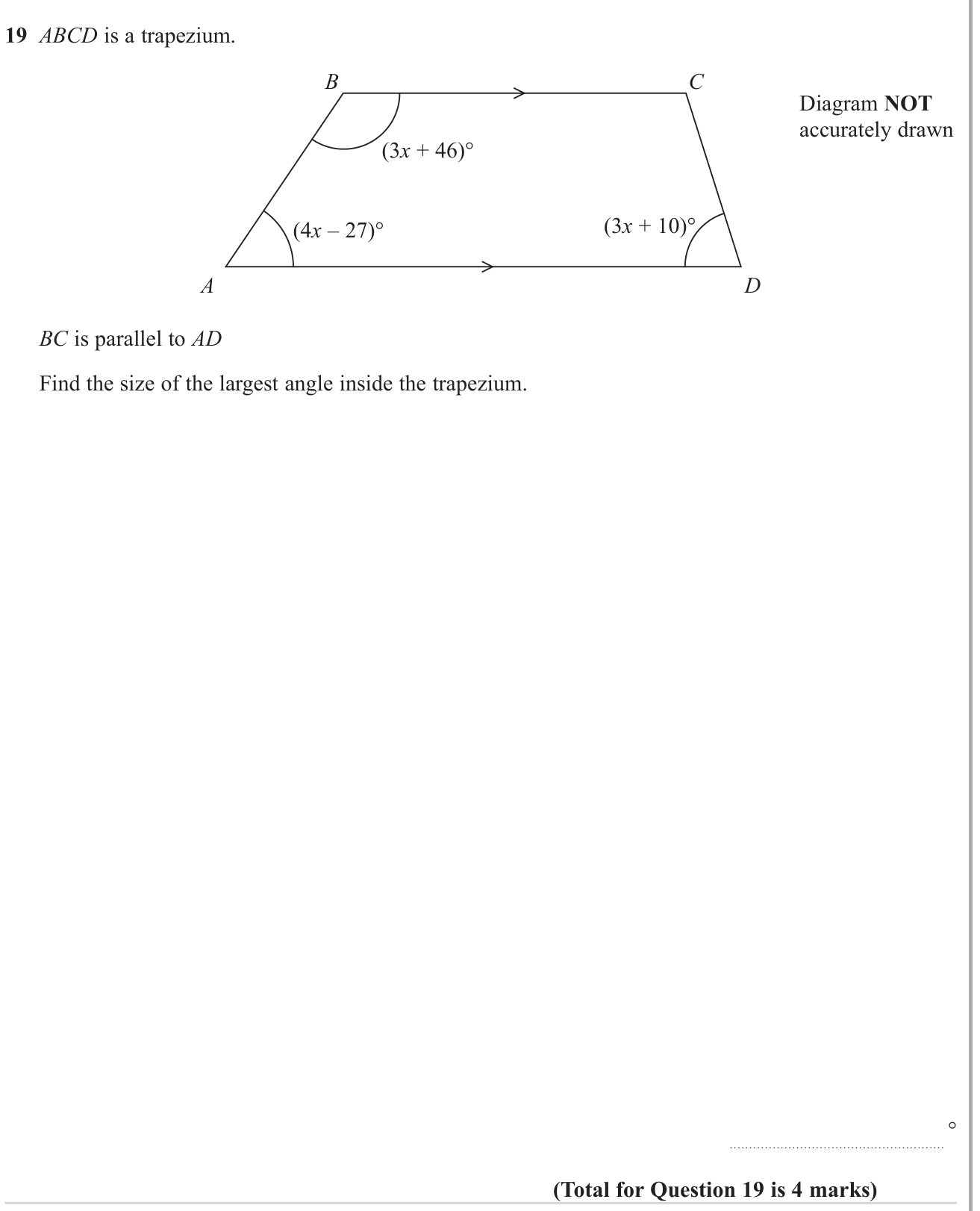 Angles using geometrical properties question 7