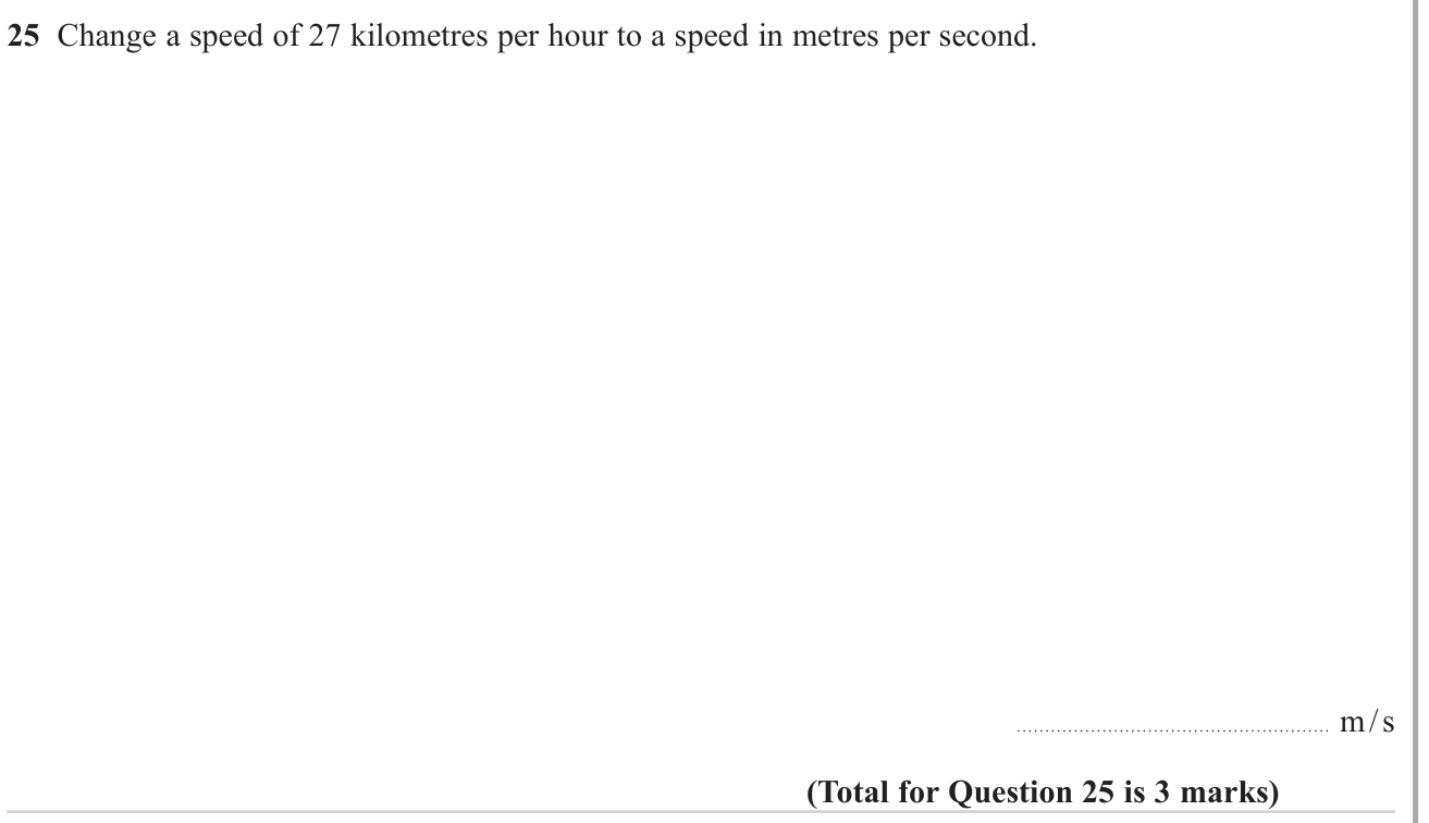 Speed, distance, time problems question 6