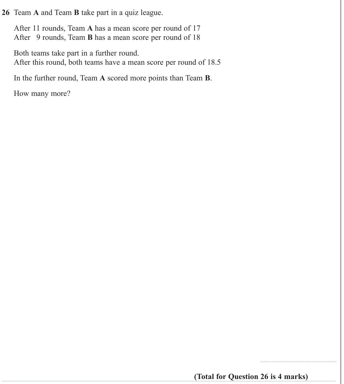 Averages (discrete data) question 8