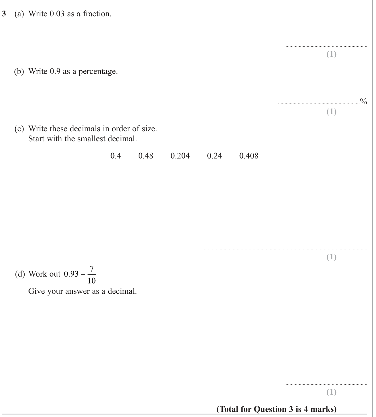 Percentages question 17
