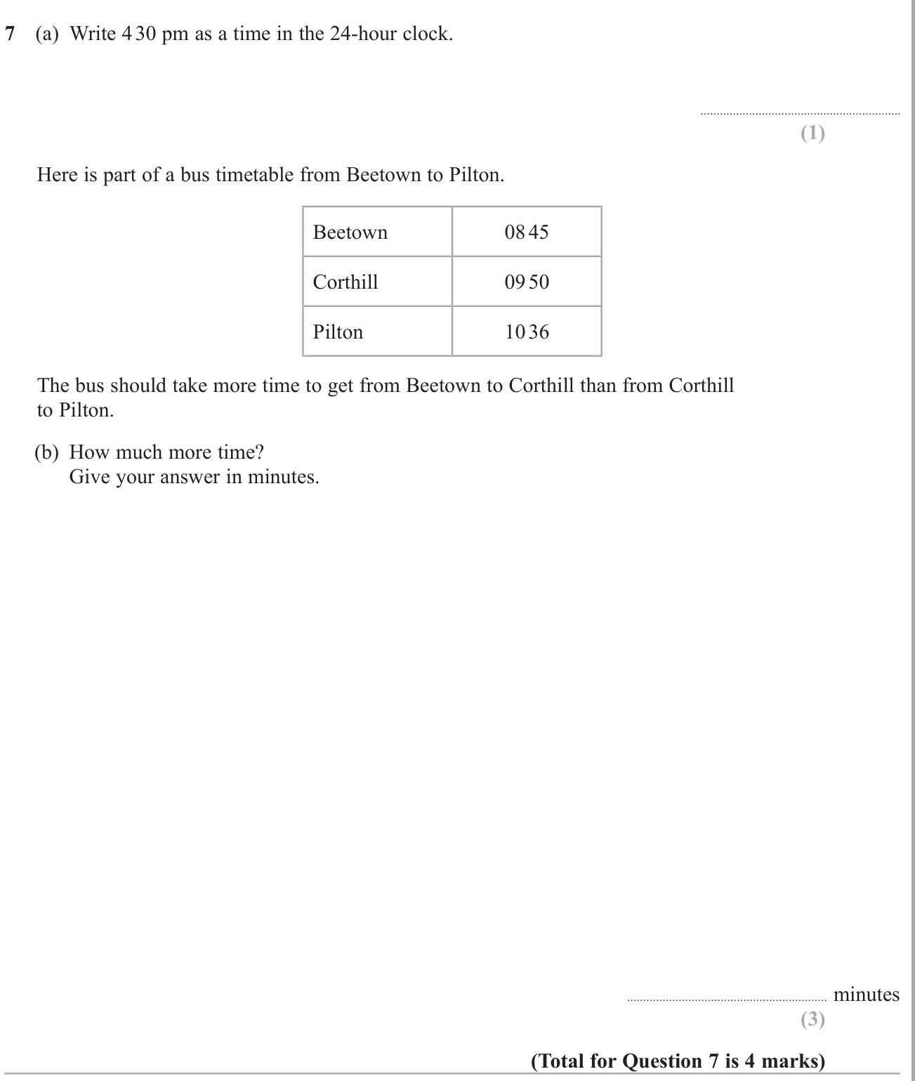 Speed, distance, time problems question 7