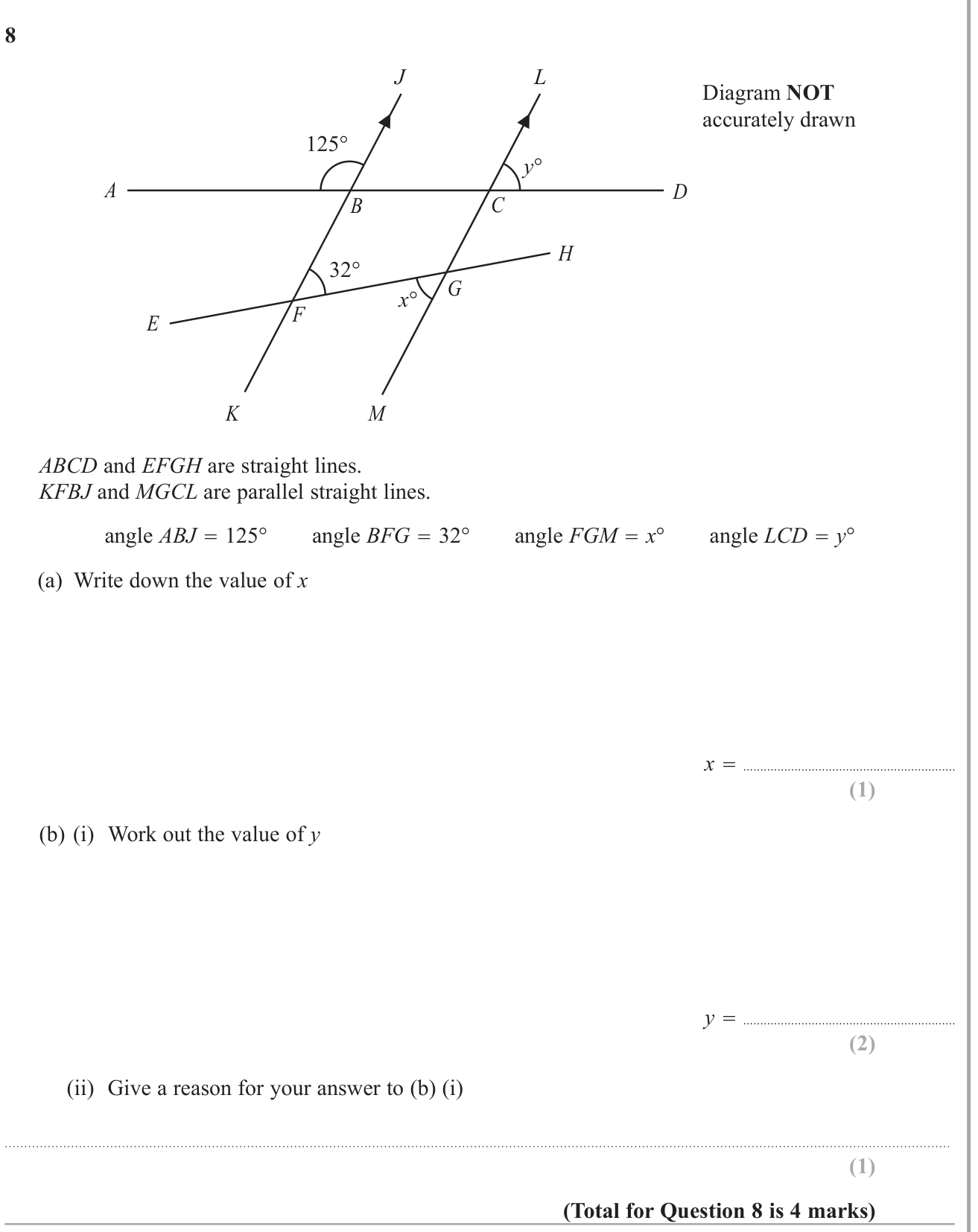 Angles using geometrical properties question 8