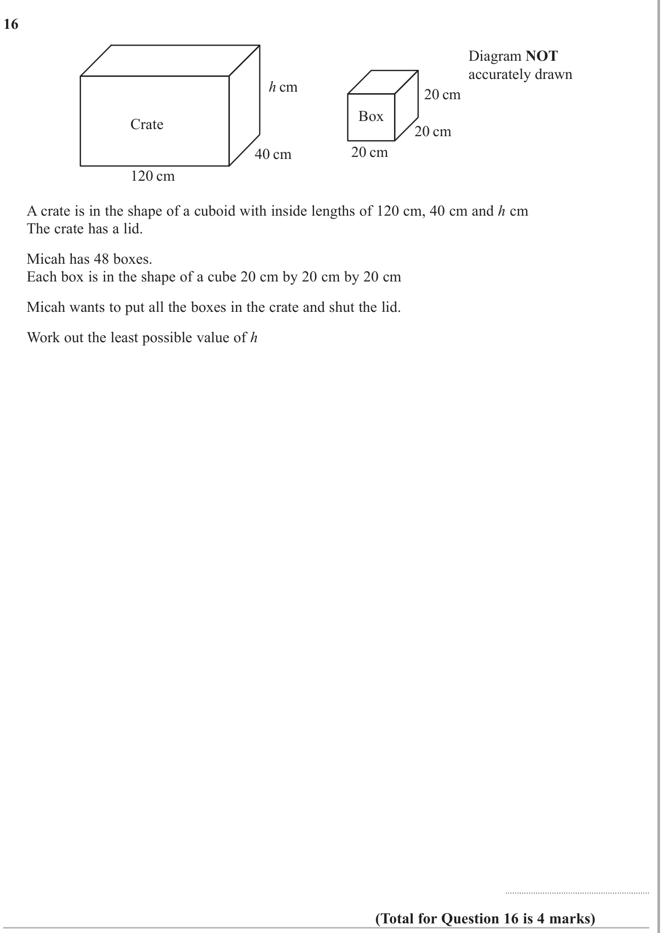 Volume and Surface Area question 10