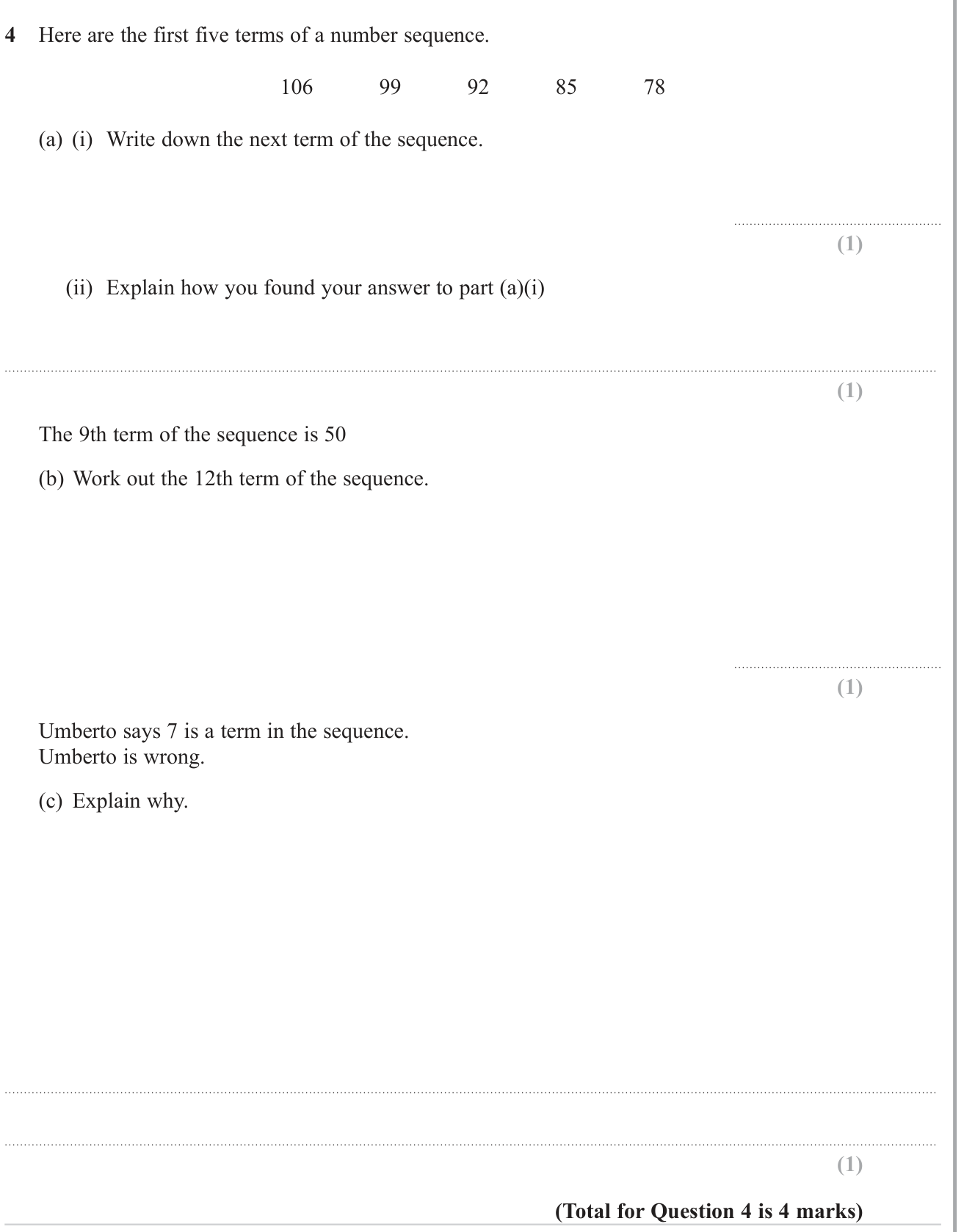 Sequences question 7