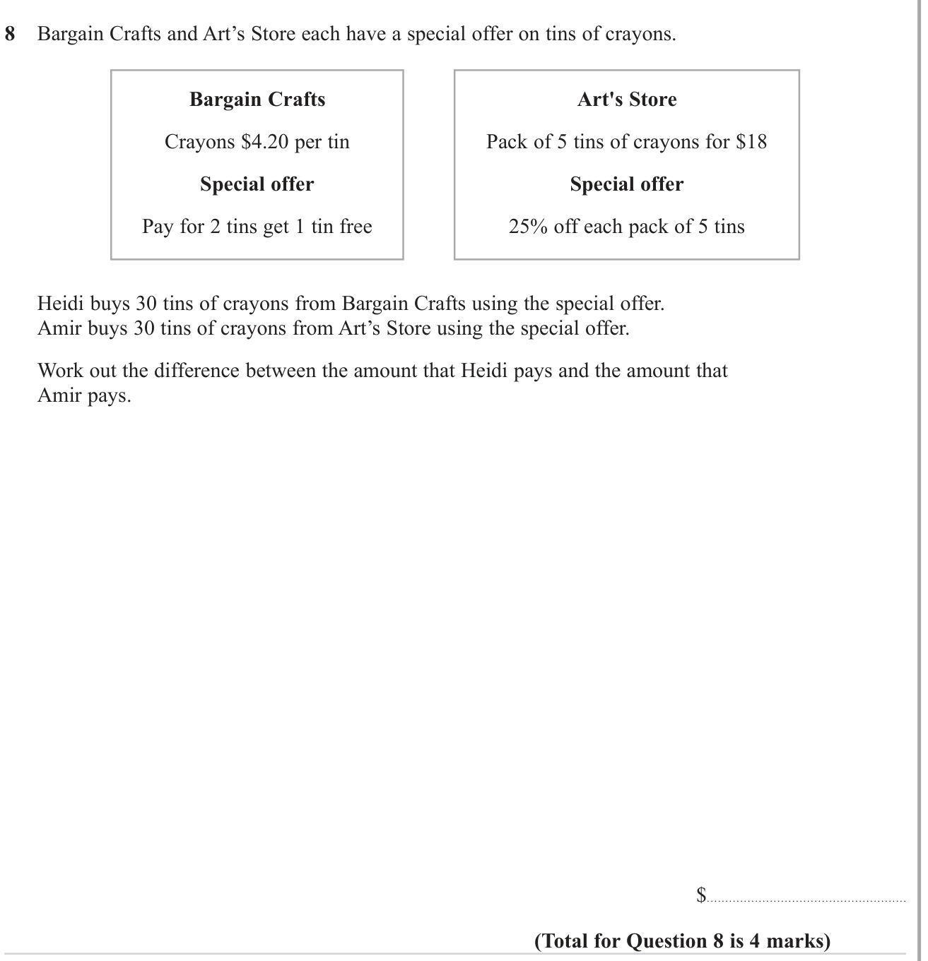 Percentages question 19