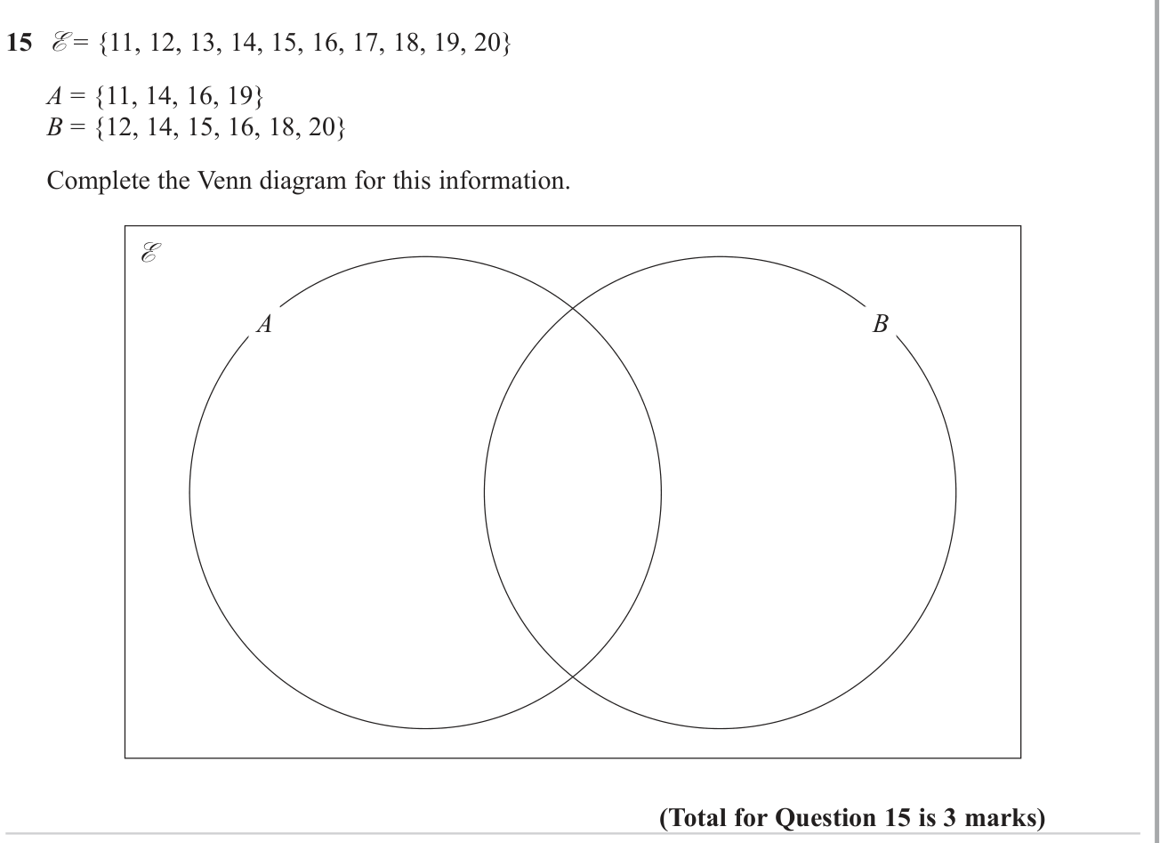 Sets and Venn Diagram question 8