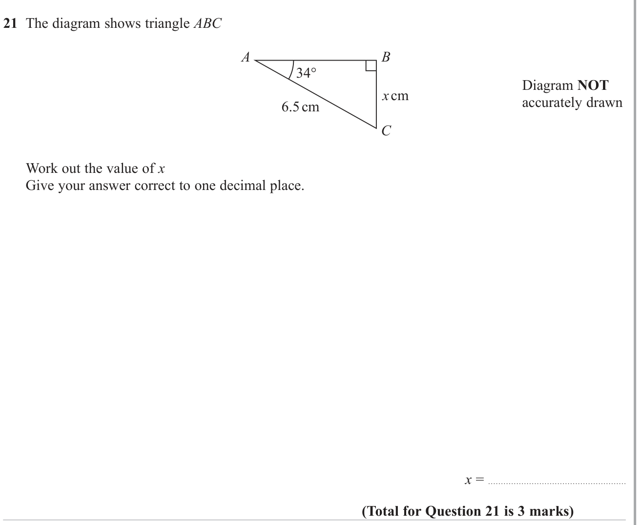 Right angled triangles question 3