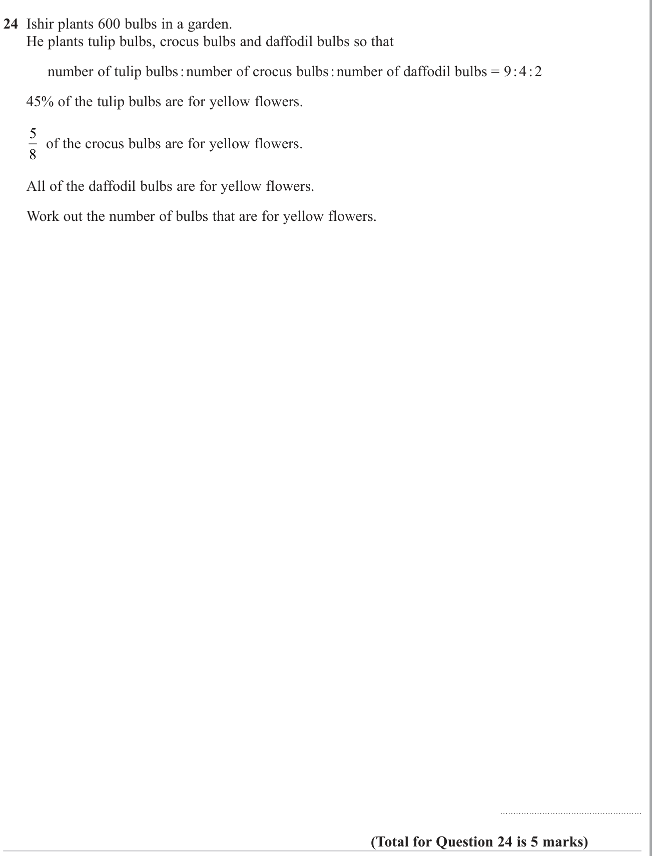 Percentages question 20