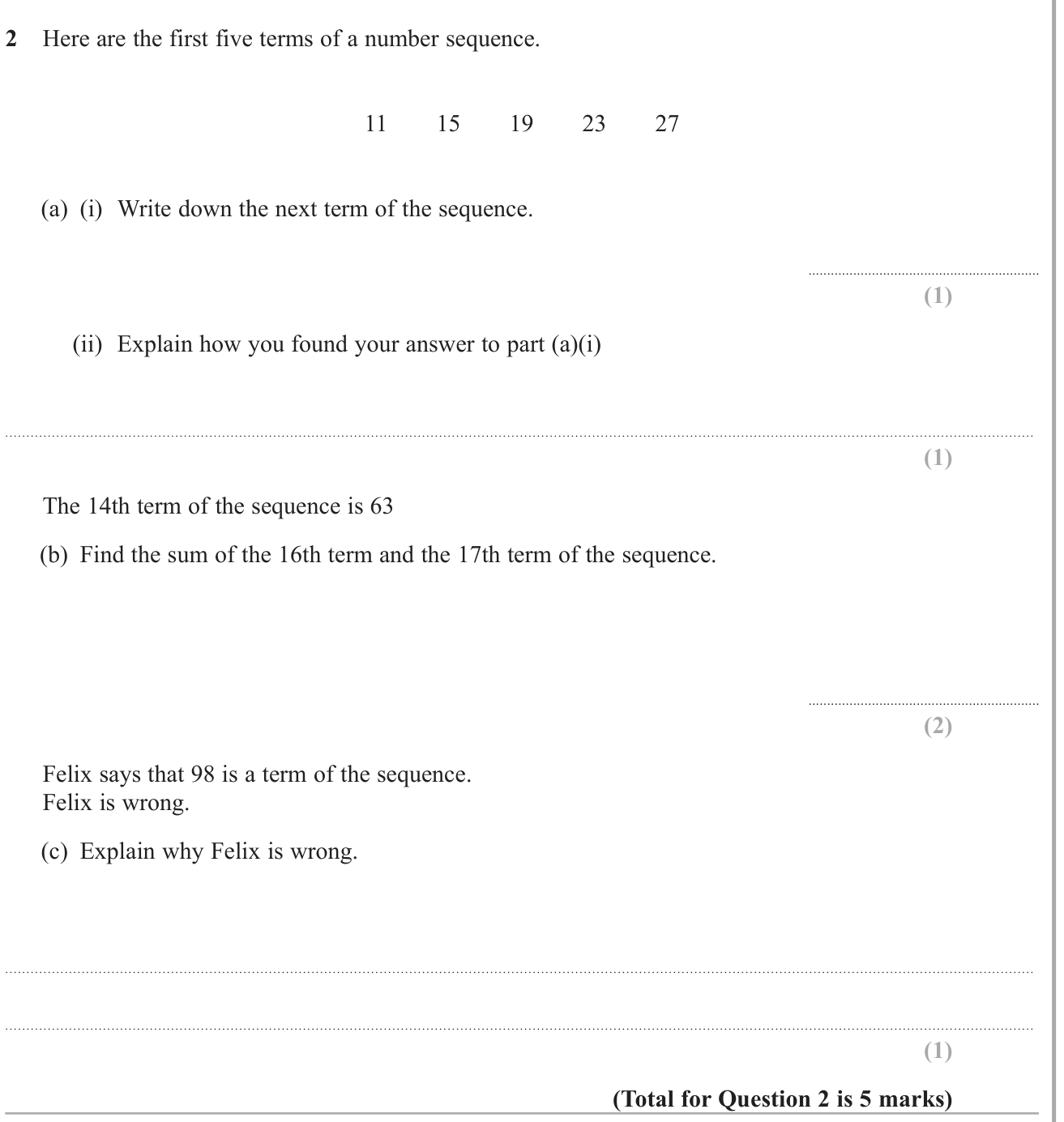 Sequences question 8