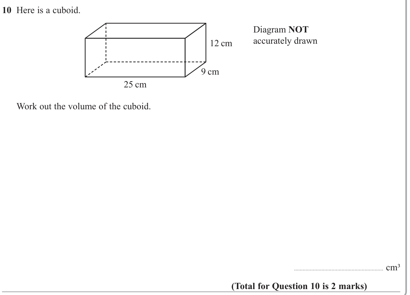 Volume and Surface Area question 12