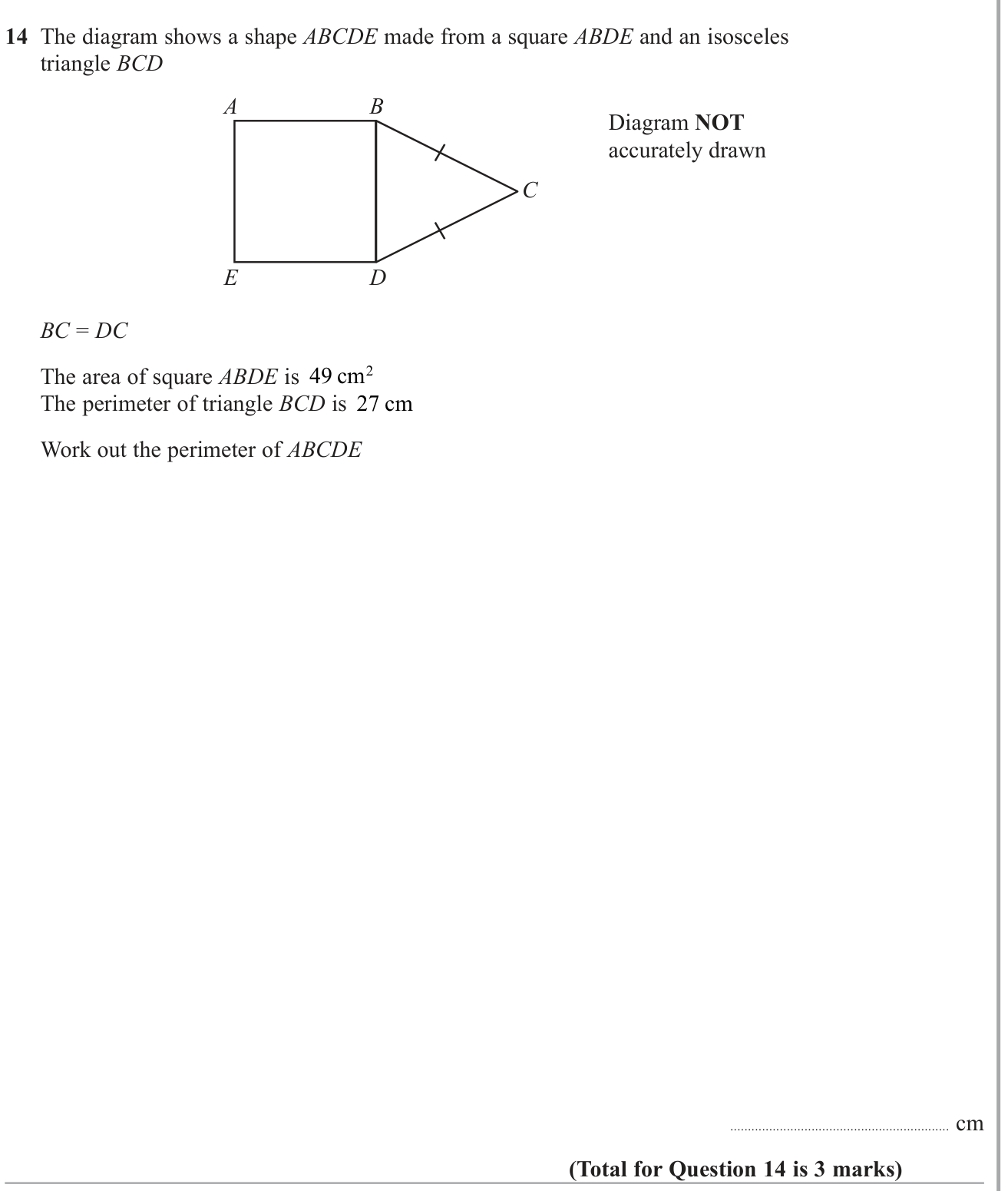 Perimeter and Area question 18