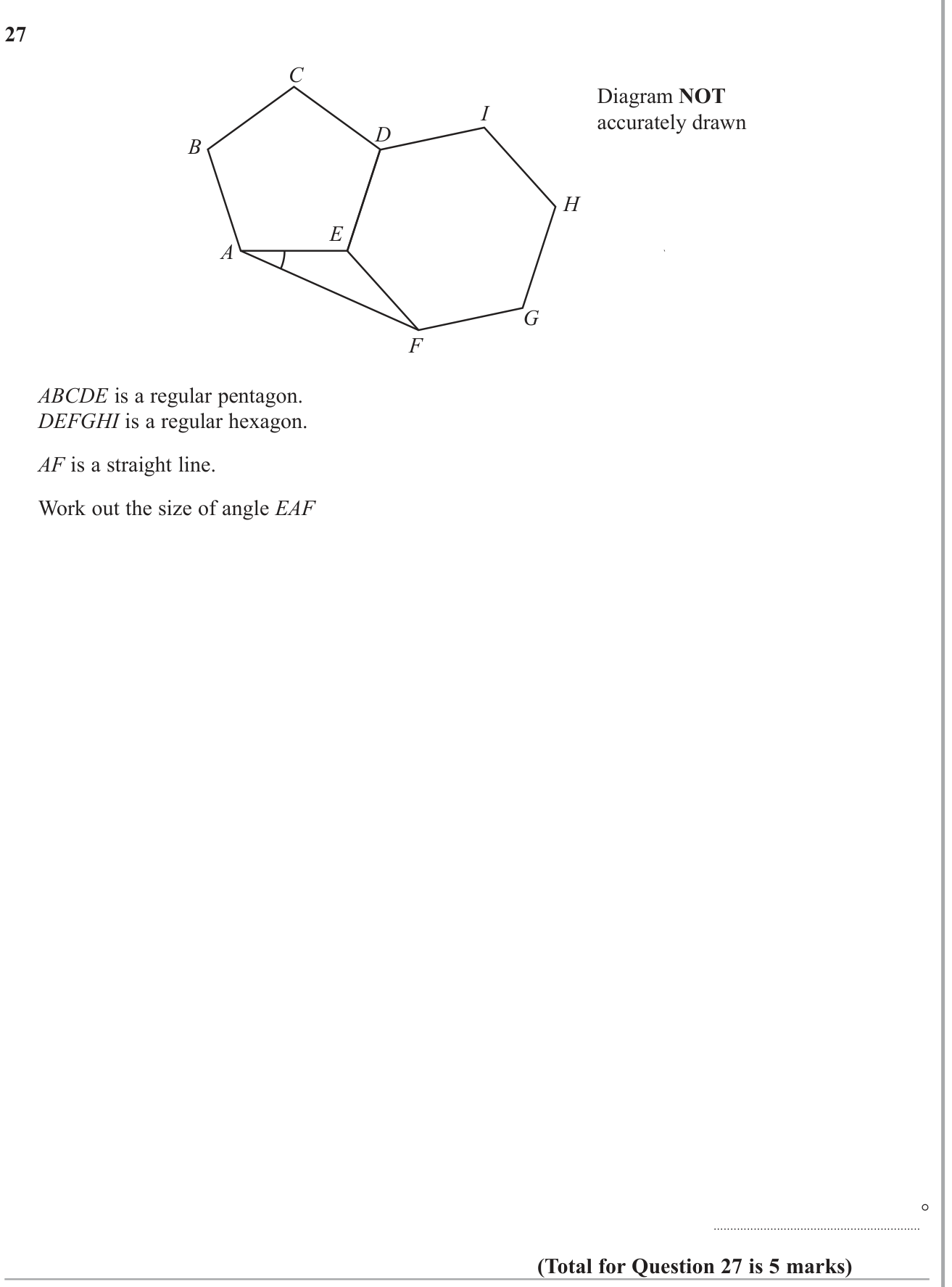 Interior and exterior angles of polygons question 4