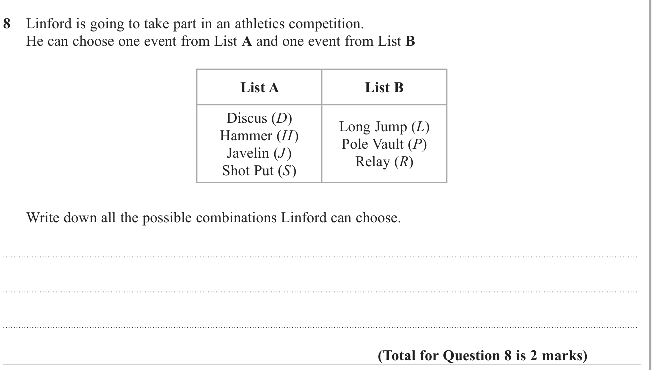 Multiple events question 7