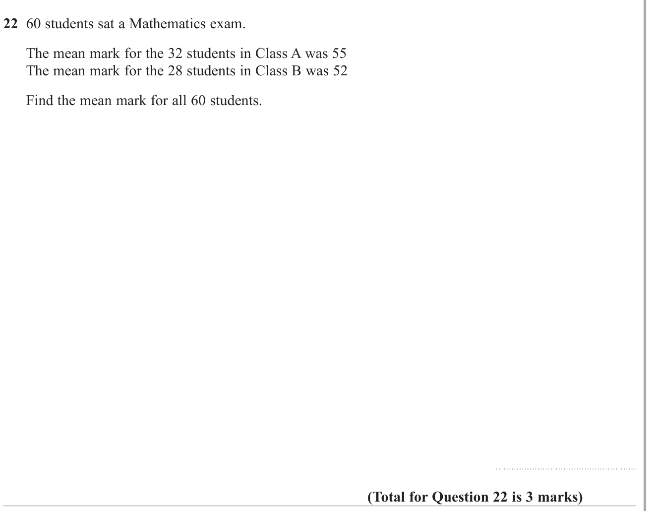 Averages (discrete data) question 12