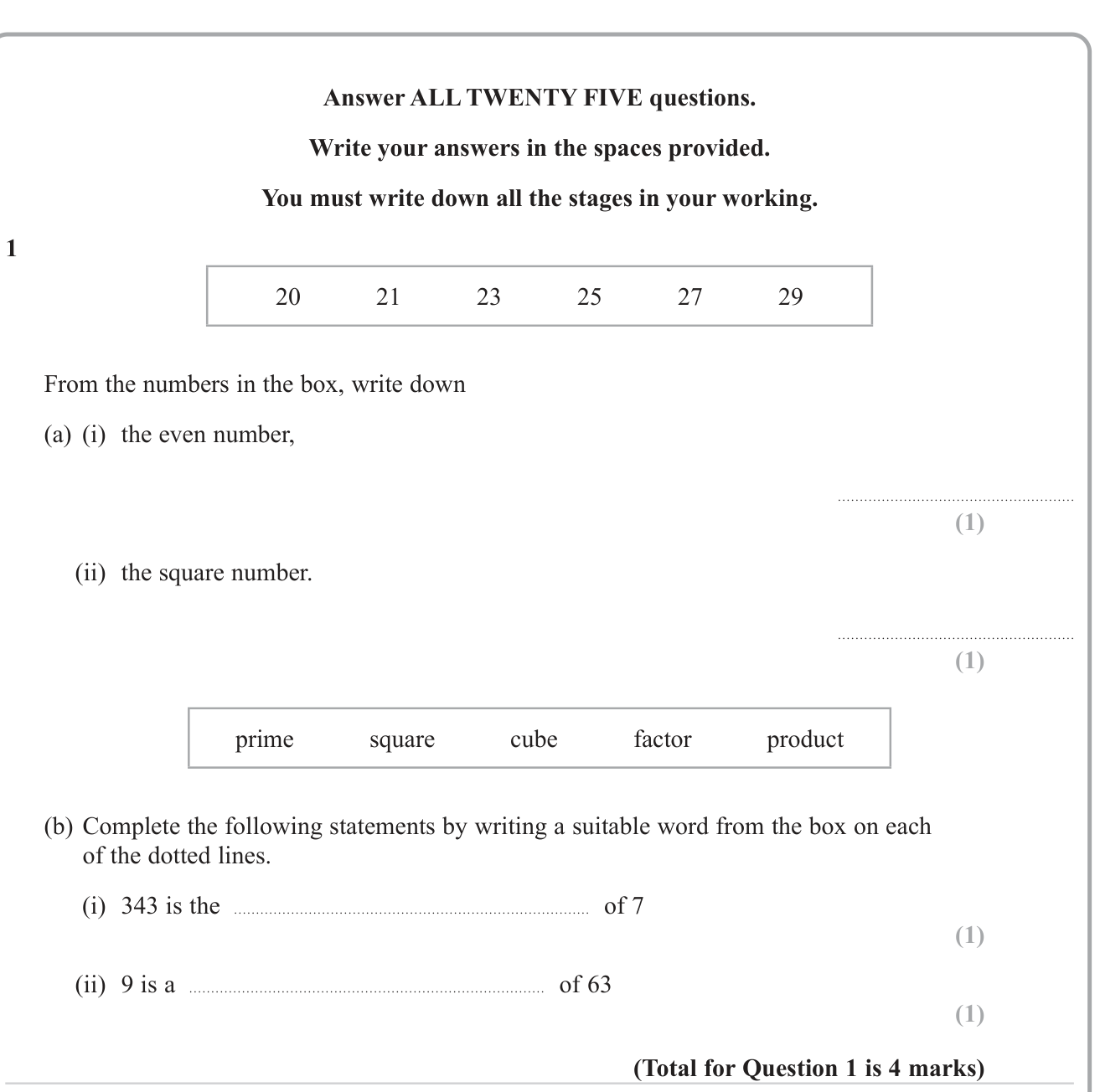 Types of numbers question 12