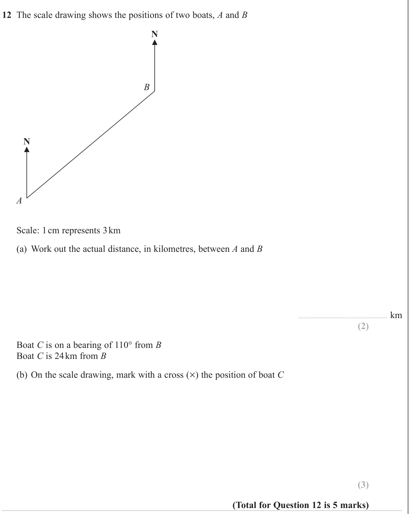 Three-figure bearings question 4