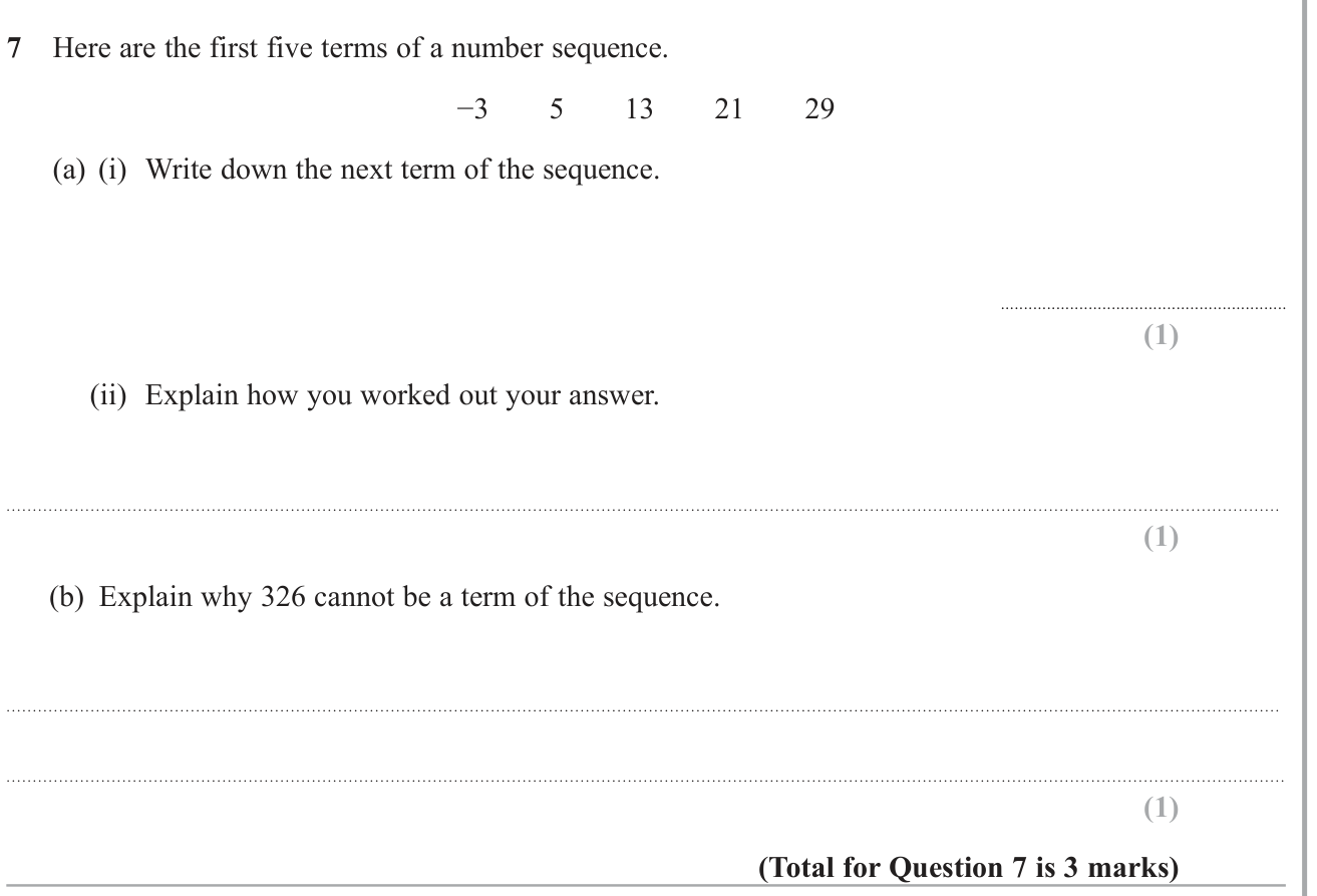 Sequences question 12