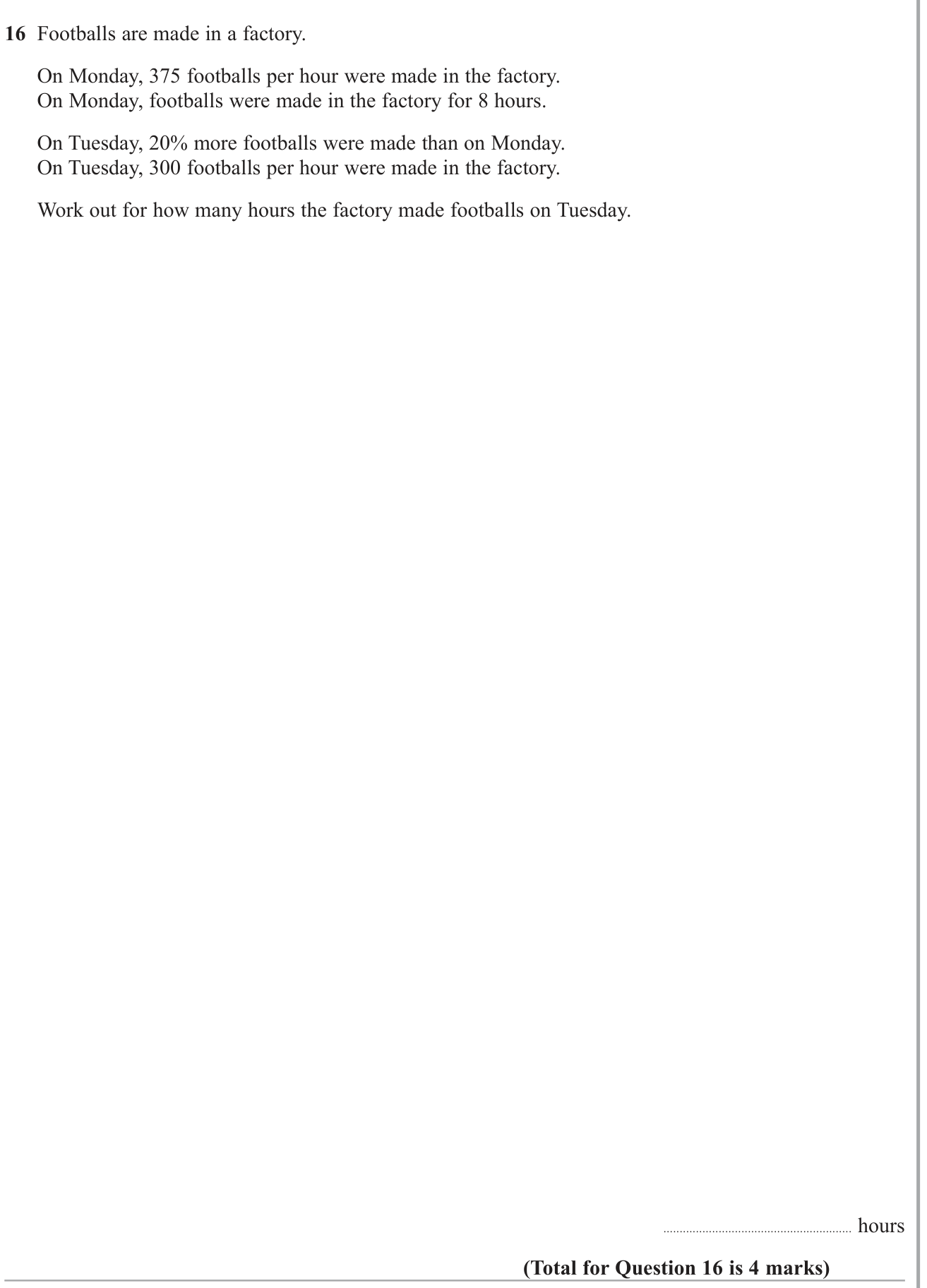 Percentages question 25