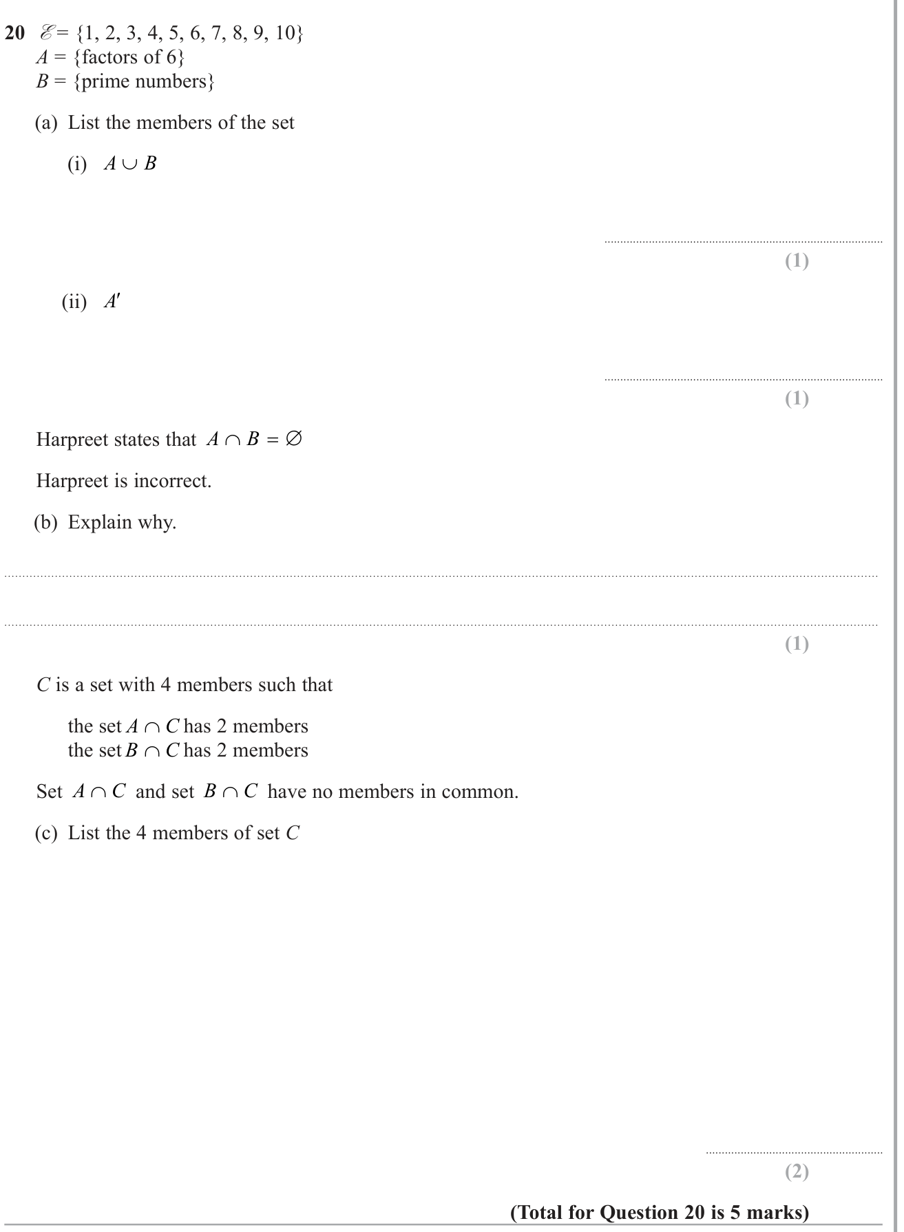 Sets and Venn Diagram question 10