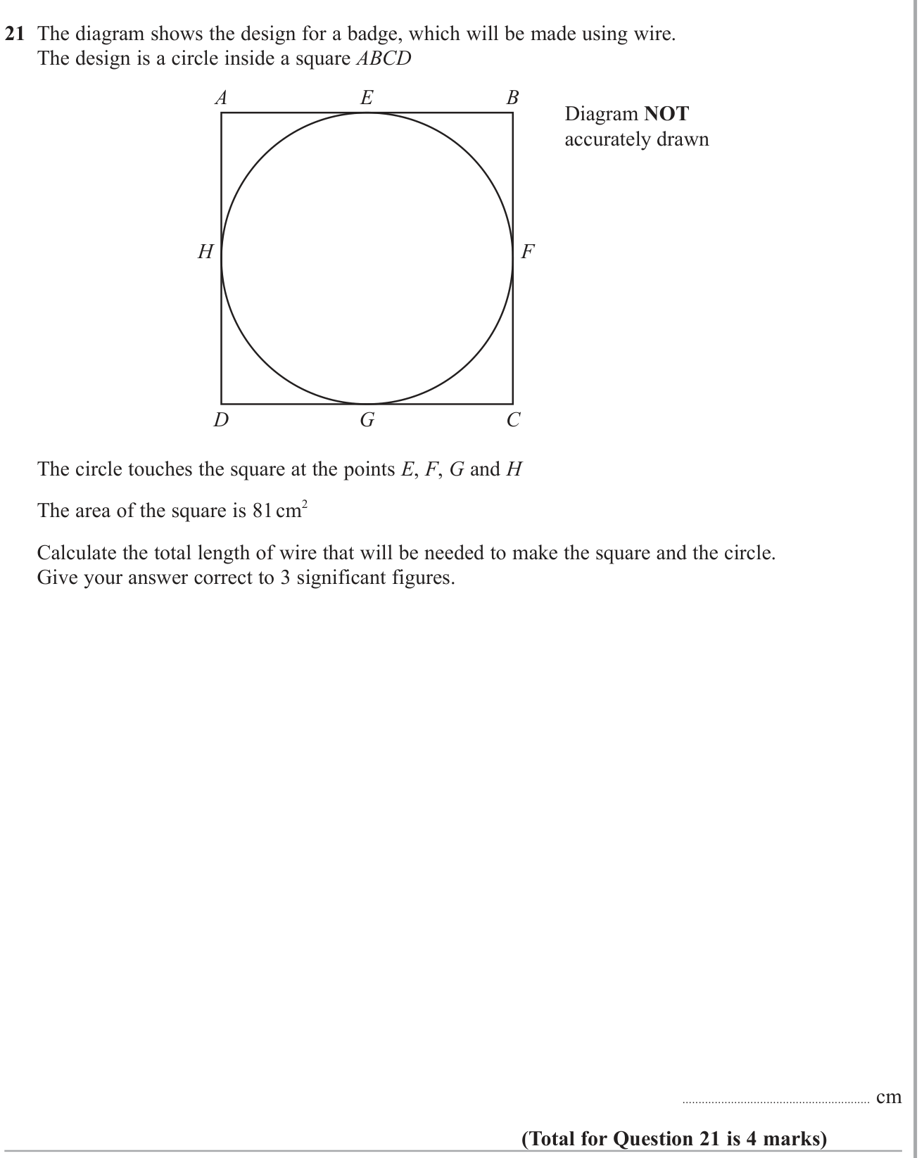 Perimeter and Area question 21