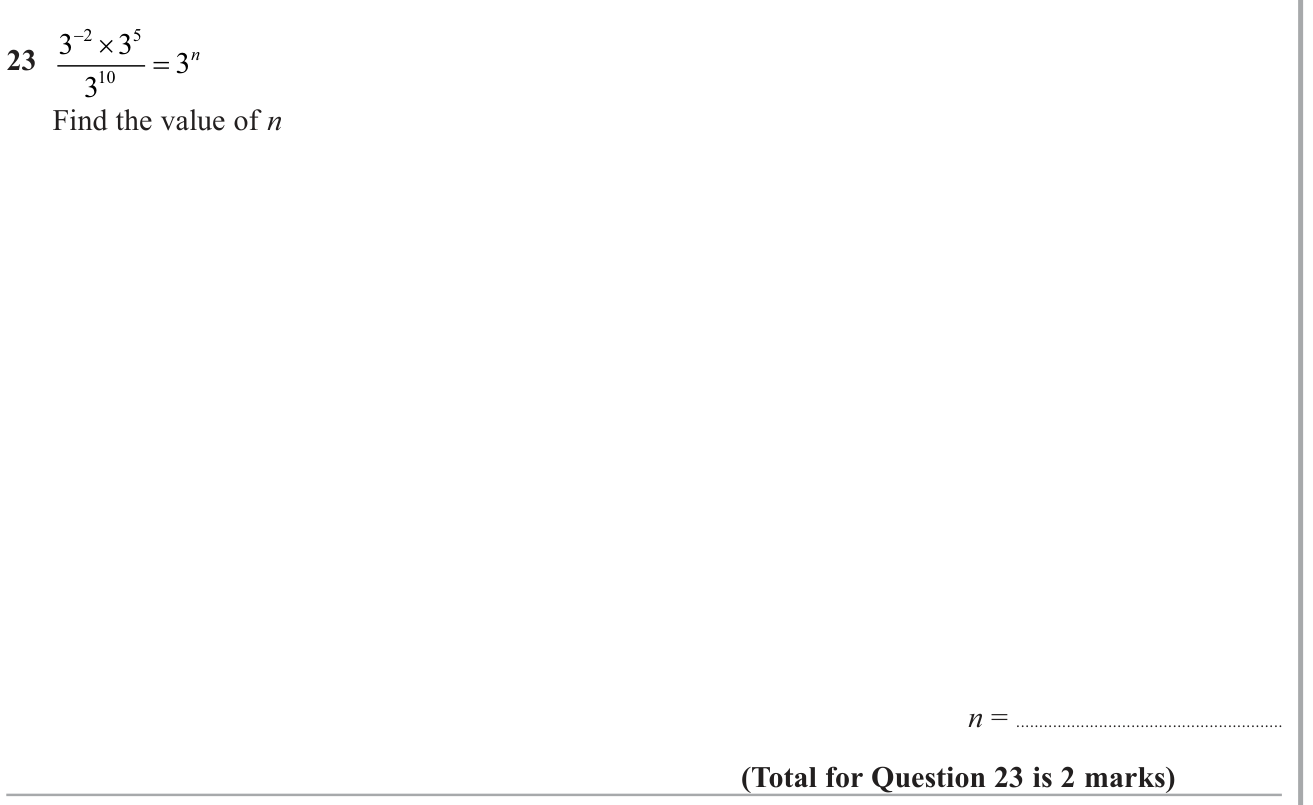 Index laws question 5