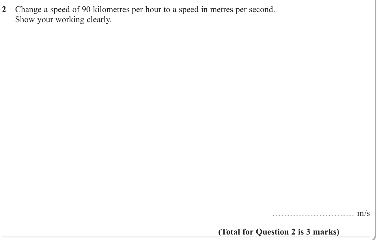 Speed, distance, time problems question 2