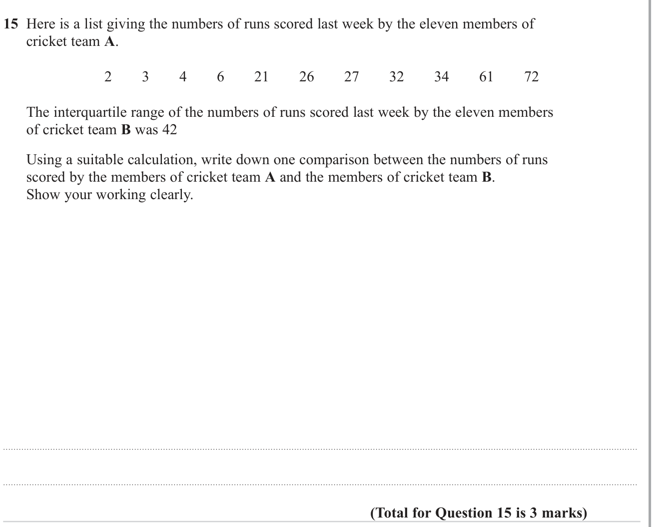 Averages (discrete data) question 4