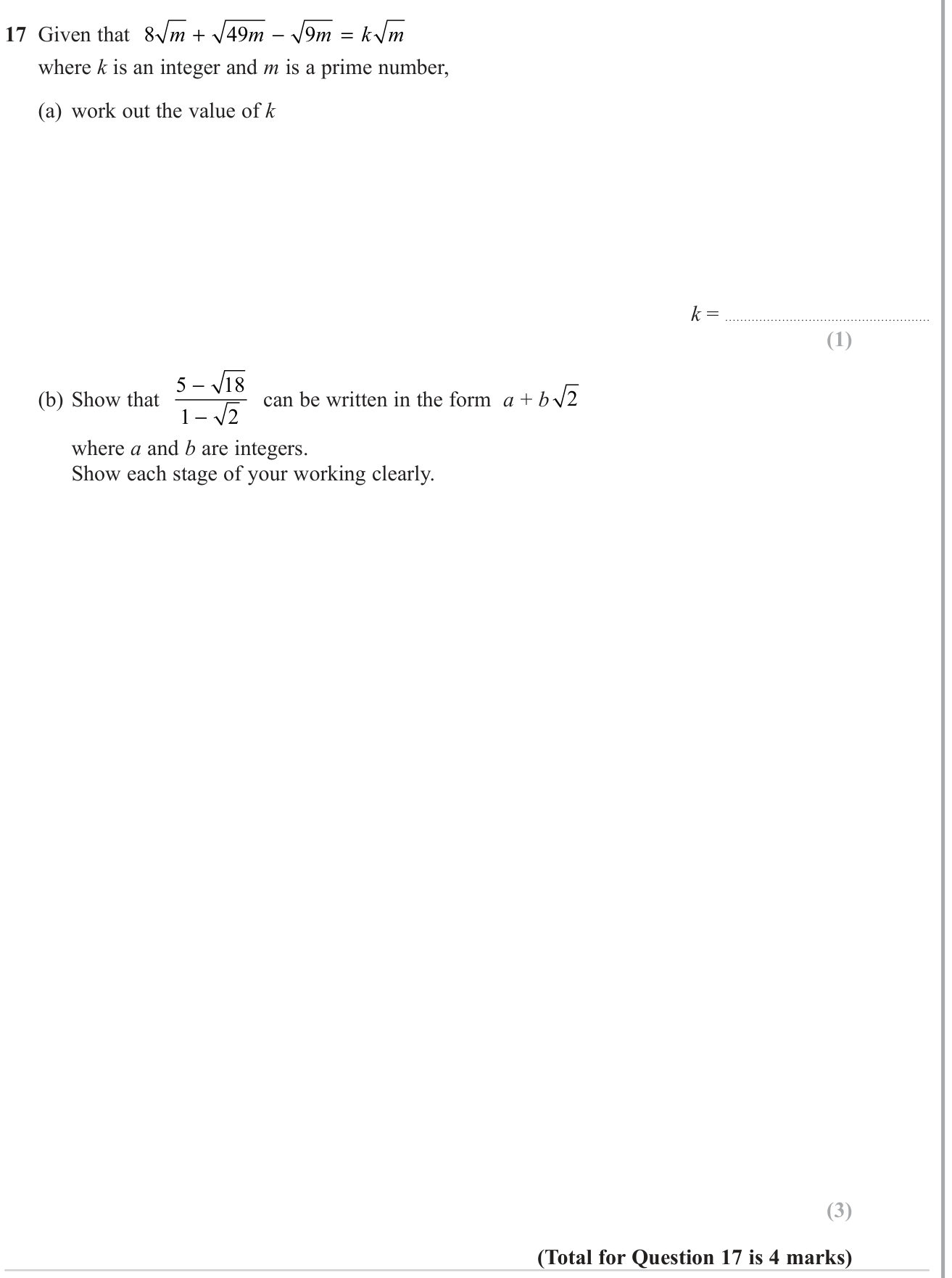 Rearranging formulae and substitution question 11