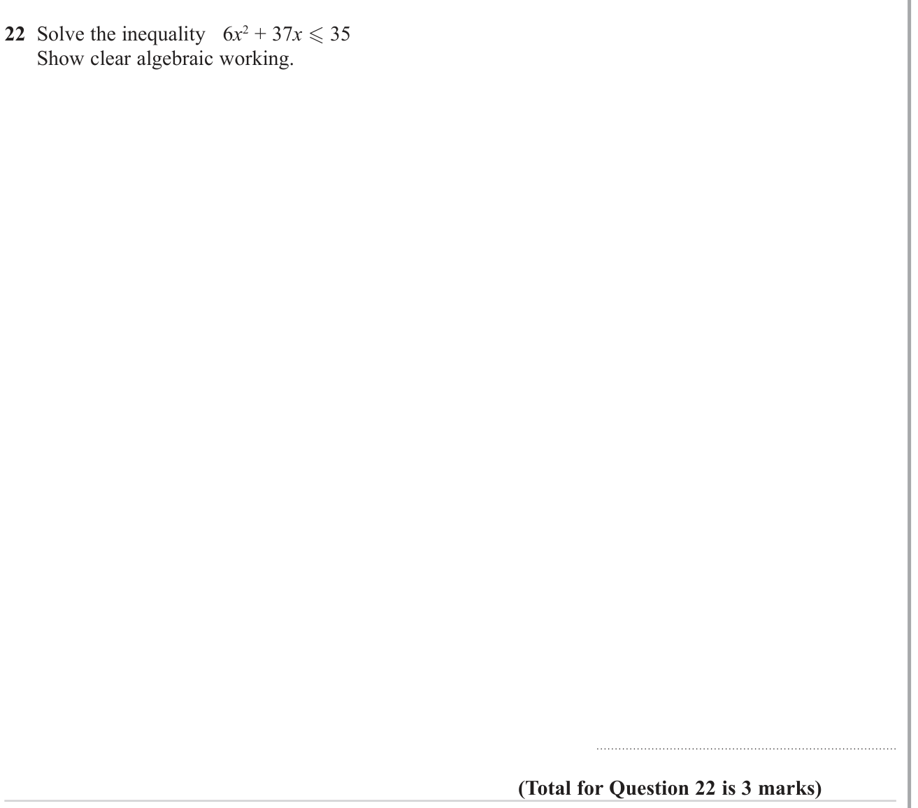 Inequalities question 2