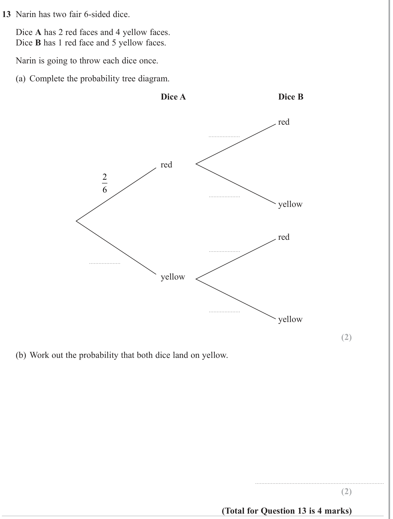Probability tree question 5