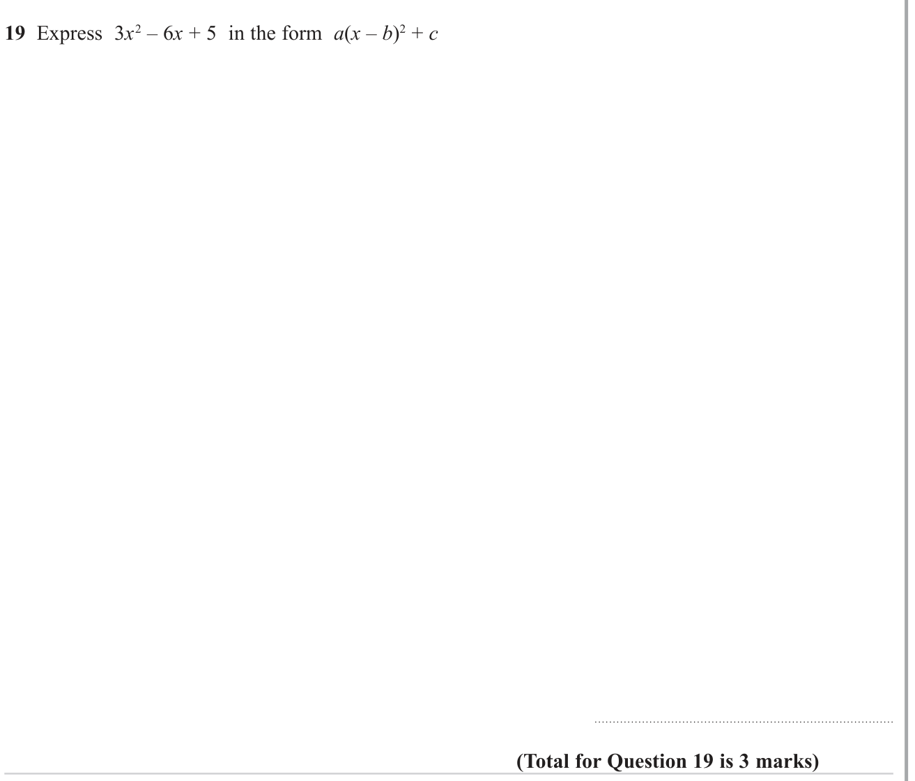 Completing squares question 2