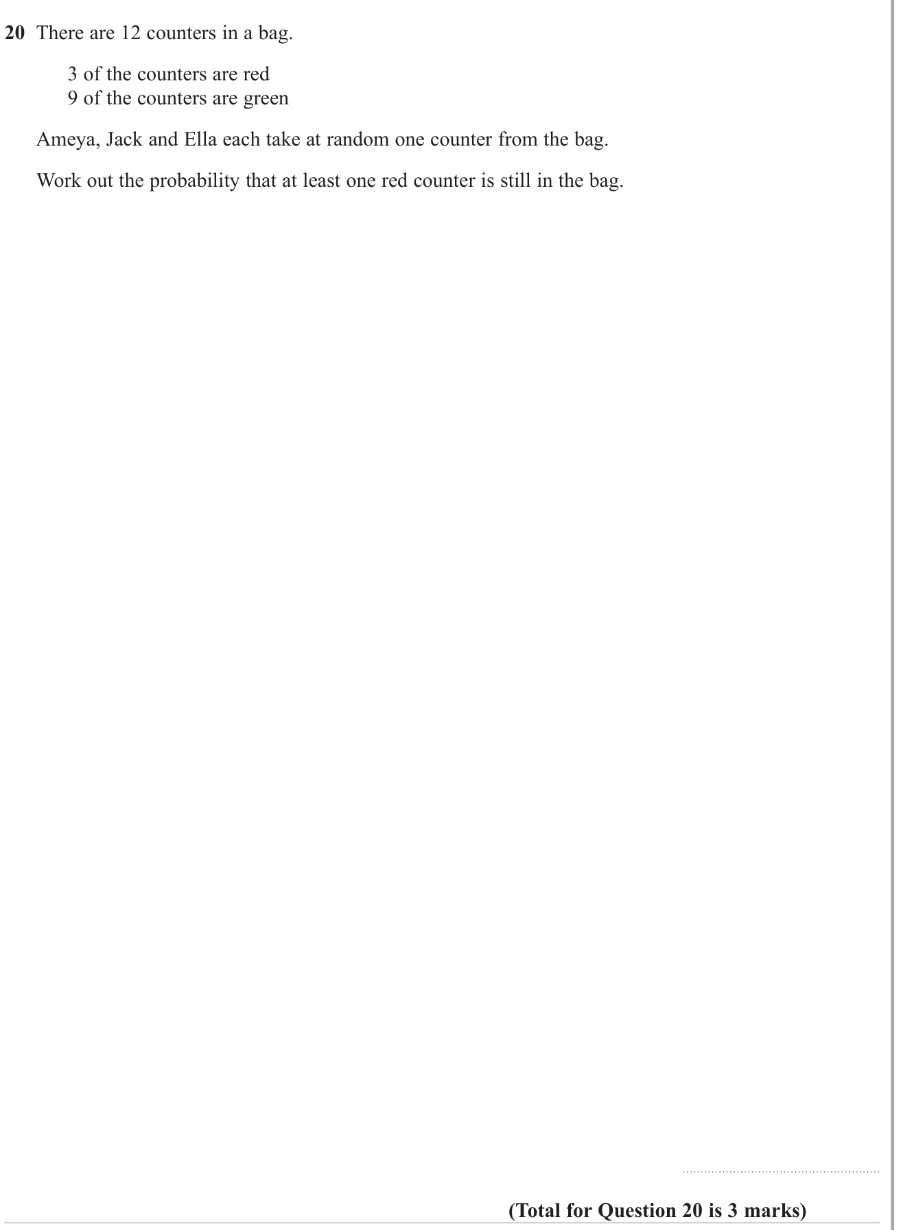 Single events question 3
