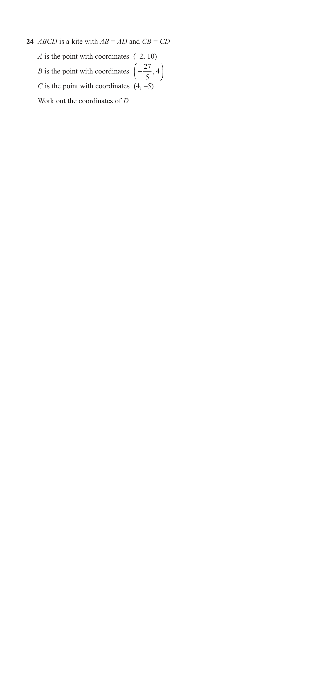 Cartesian coordinates (2D) question 4