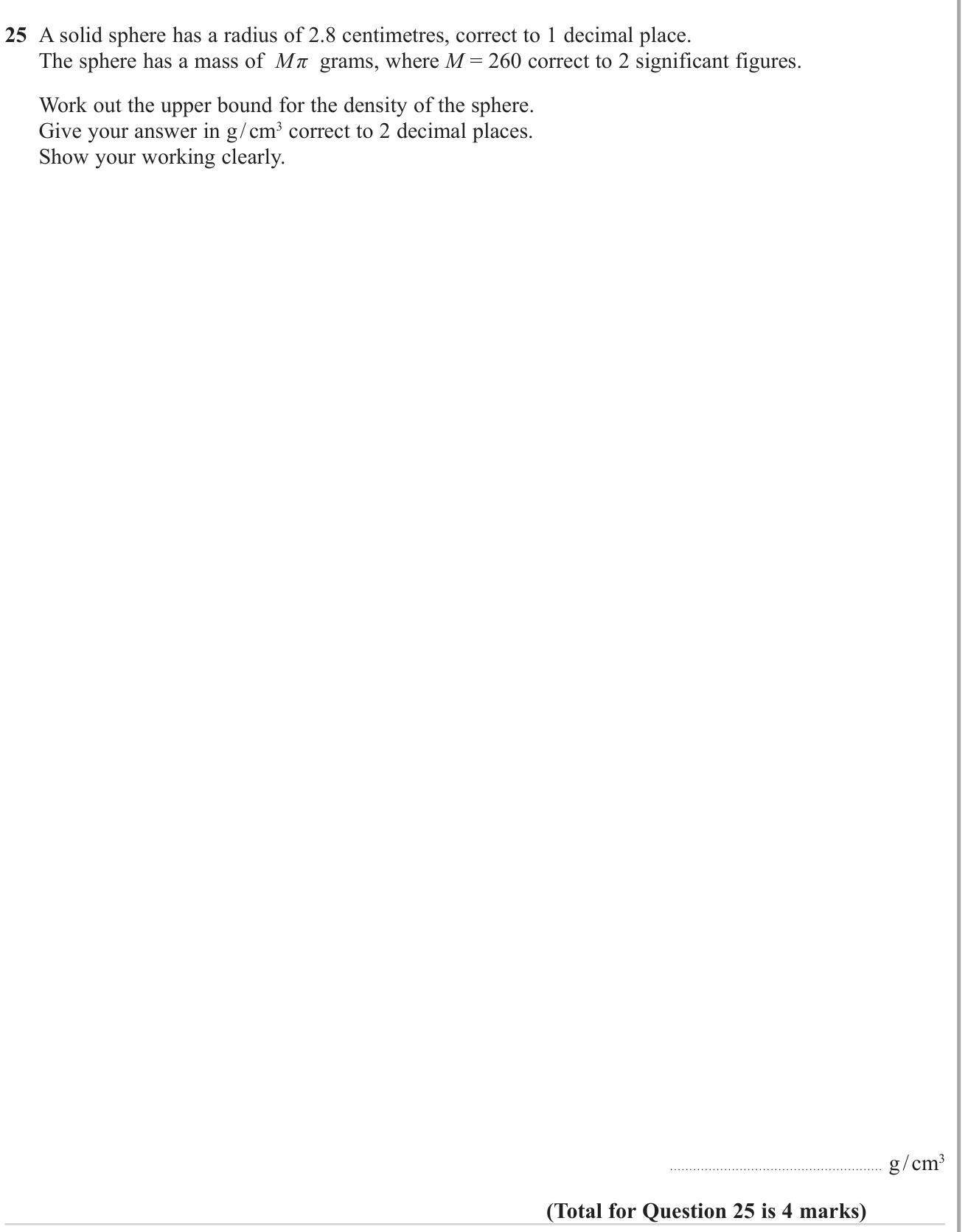 Volume and Surface Area question 12