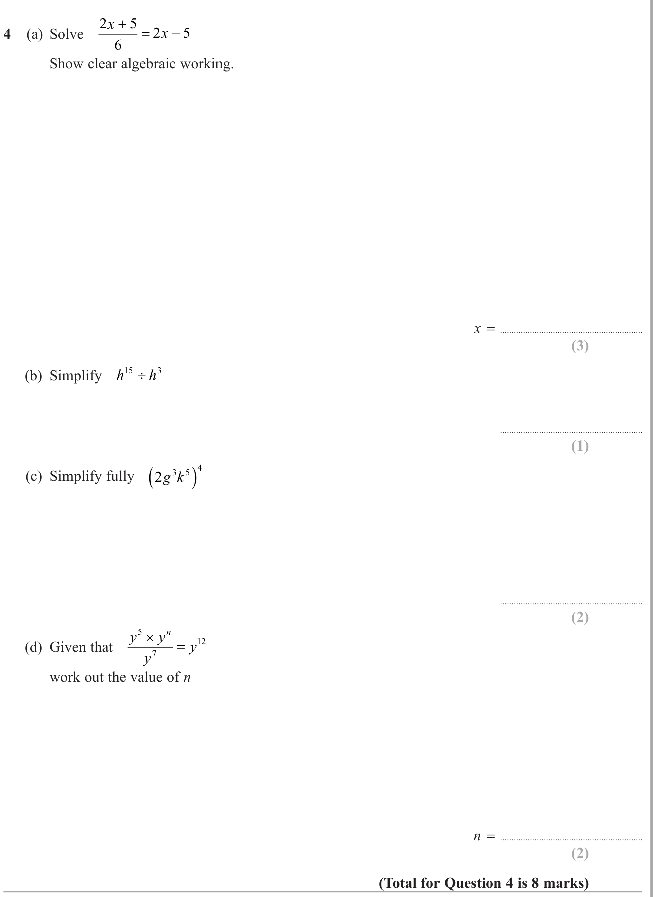 Rearranging formulae and substitution question 13