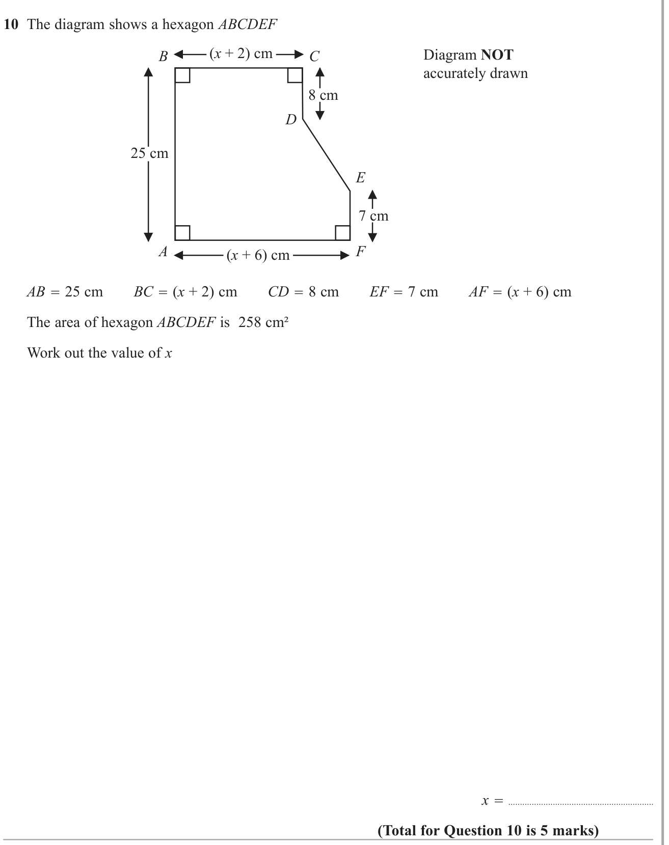 Perimeter and Area question 12