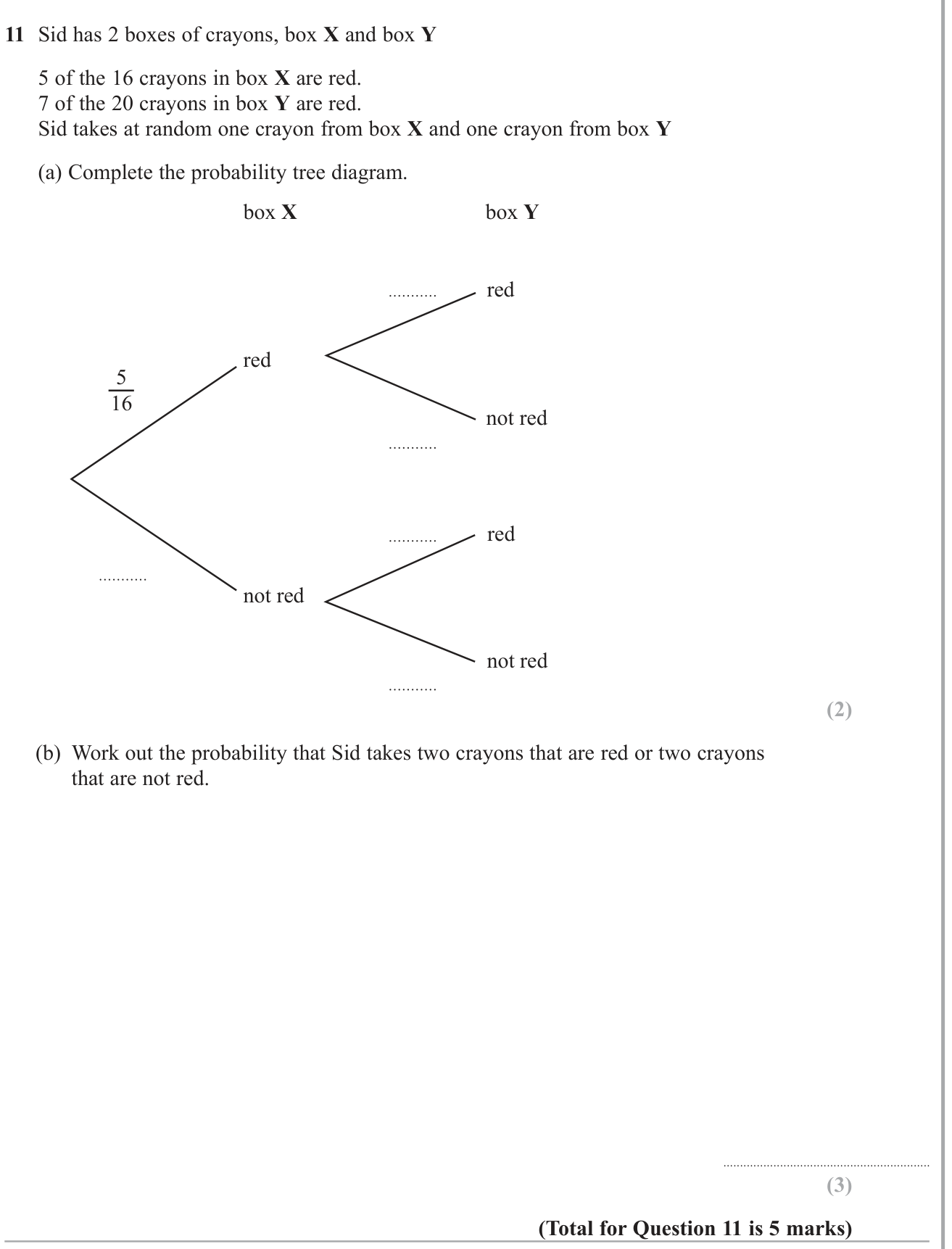 Probability tree question 6