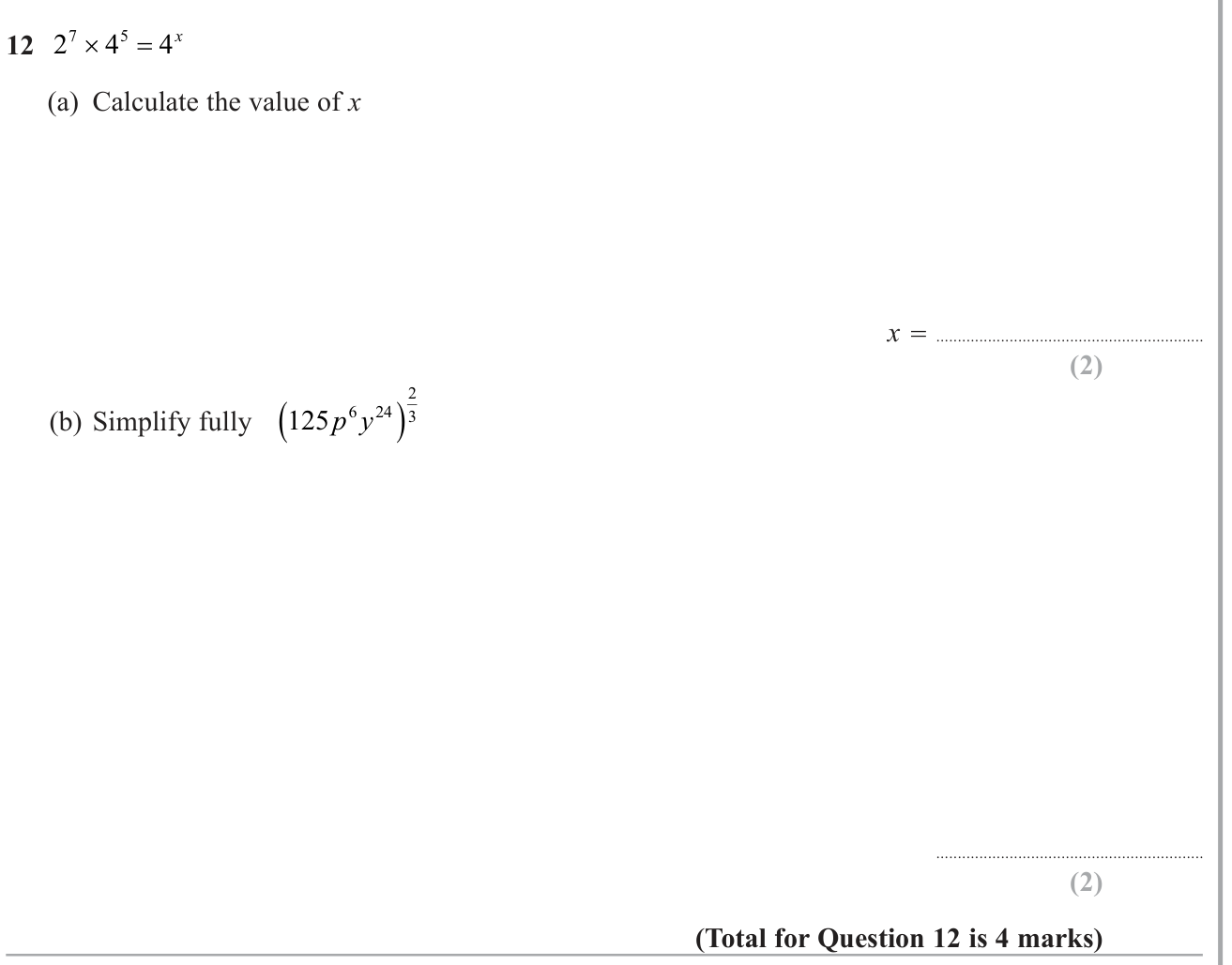 Index laws question 9