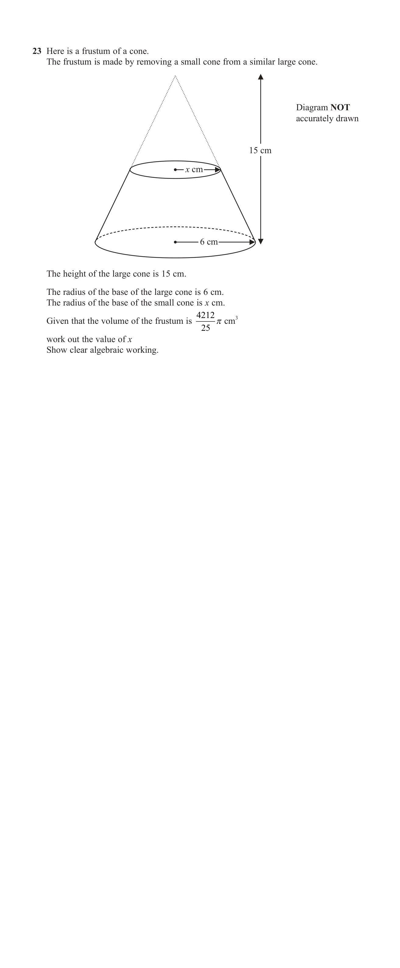 Volume and Surface Area question 13