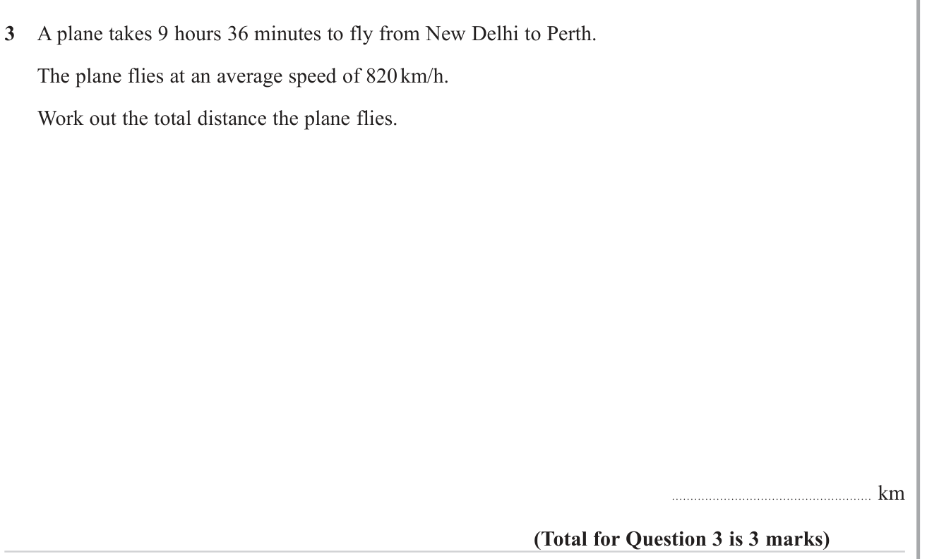Speed, distance, time problems question 4