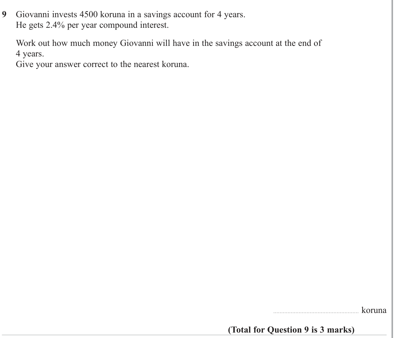 Simple and compound interest question 3
