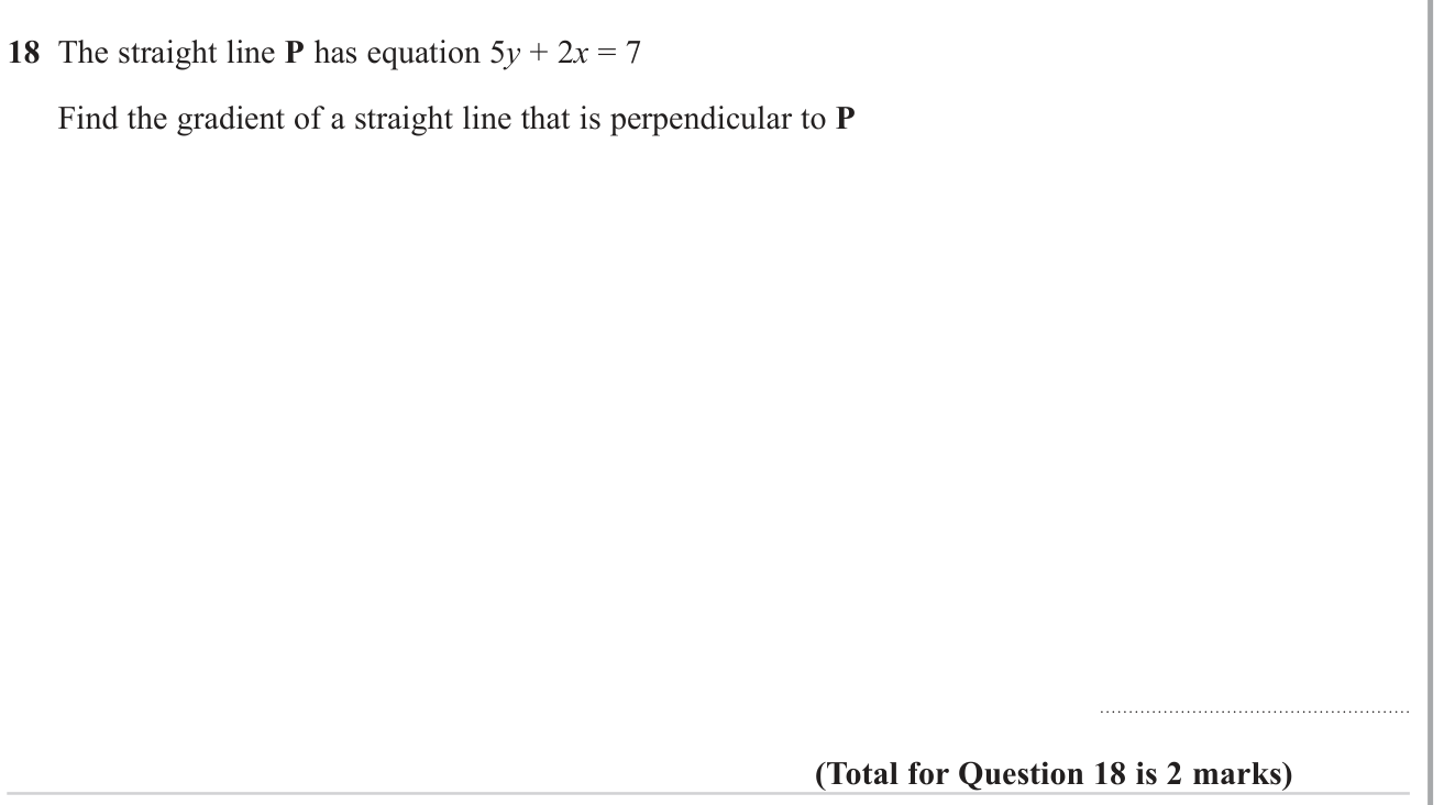 Equation of a straight line question 6