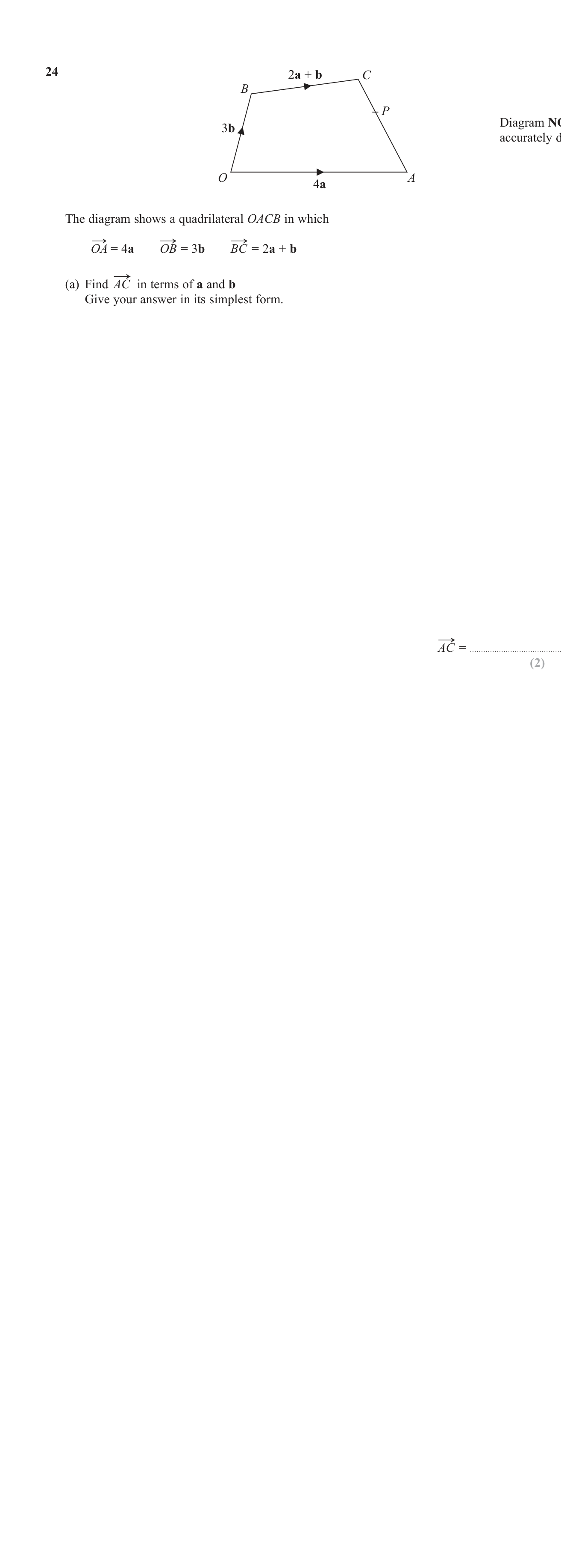 Further vectors (vector combinations) question 5